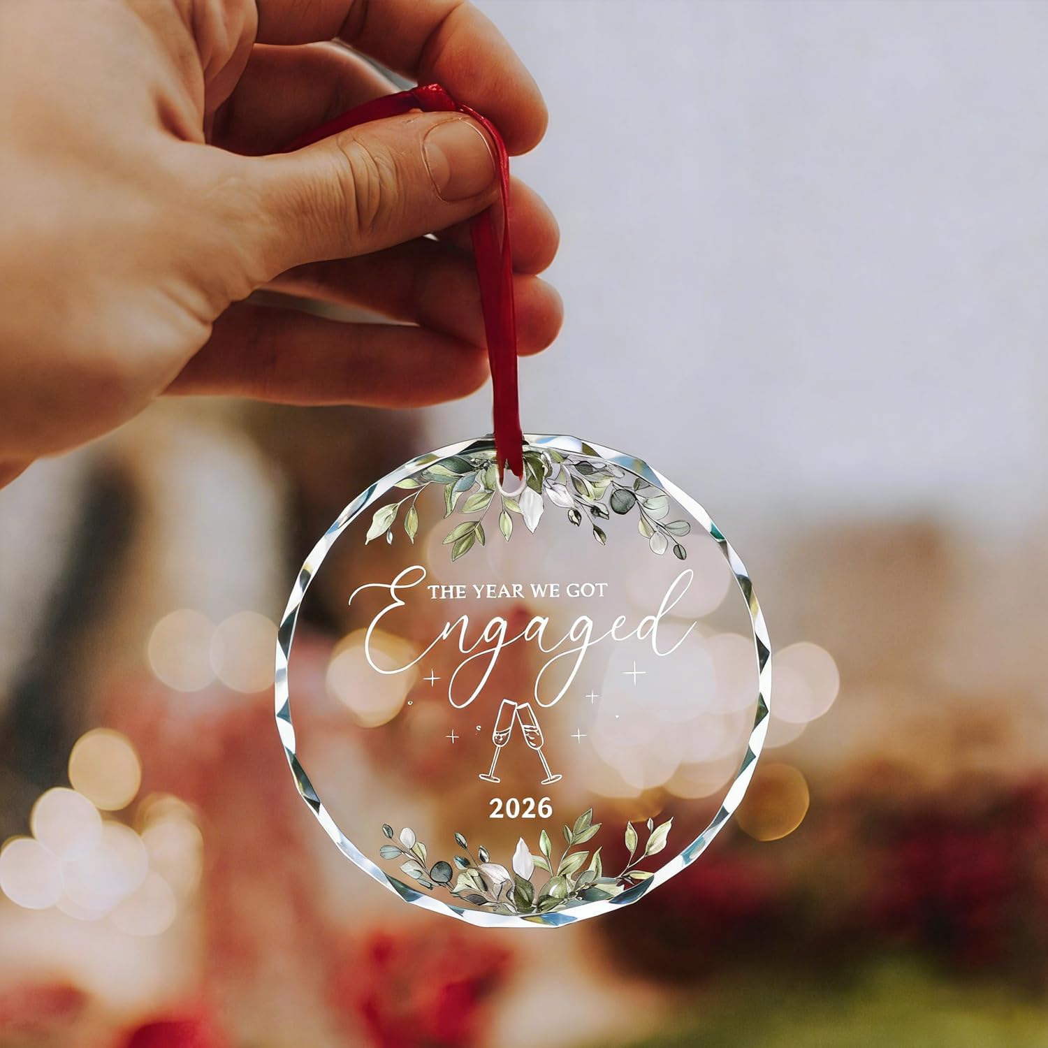 Detalle de Wedding Glass Ornament 2026