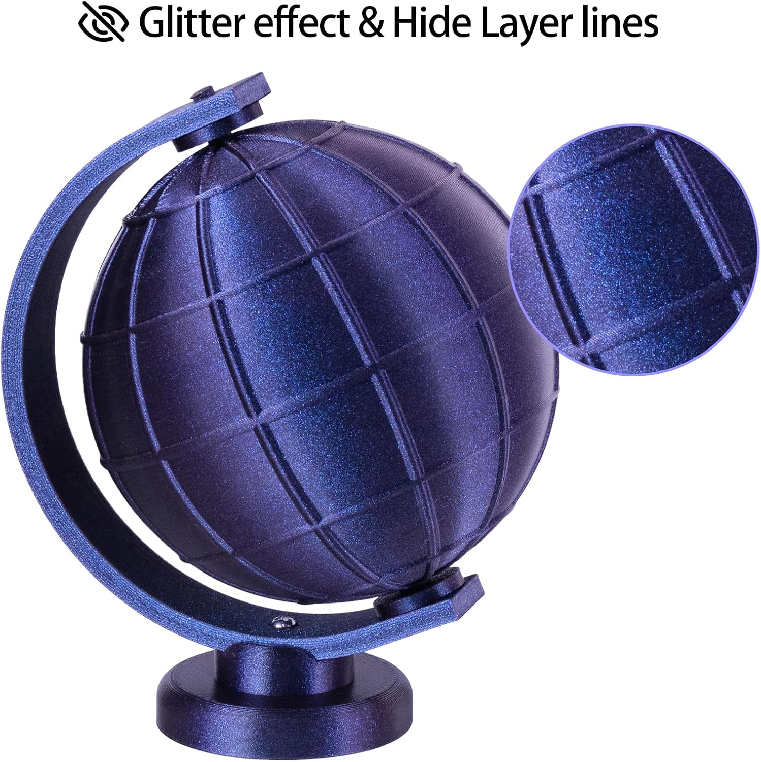 Detalle de TINMORRY PETG Filament 1,75 mm (Galaxy Jewel Blue) – 1 kg Spule für Bambu FDM-Drucker