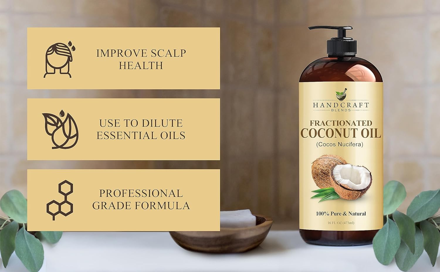 Thumbnail 4 de Handcraft Blends Fractionated Coconut Oil 473 ml