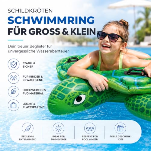 Thumbnail 8 de XXL Schildkröte aufblasbar Schwimmring grün Ø 150 cm – TK Gruppe Timo Klingler
