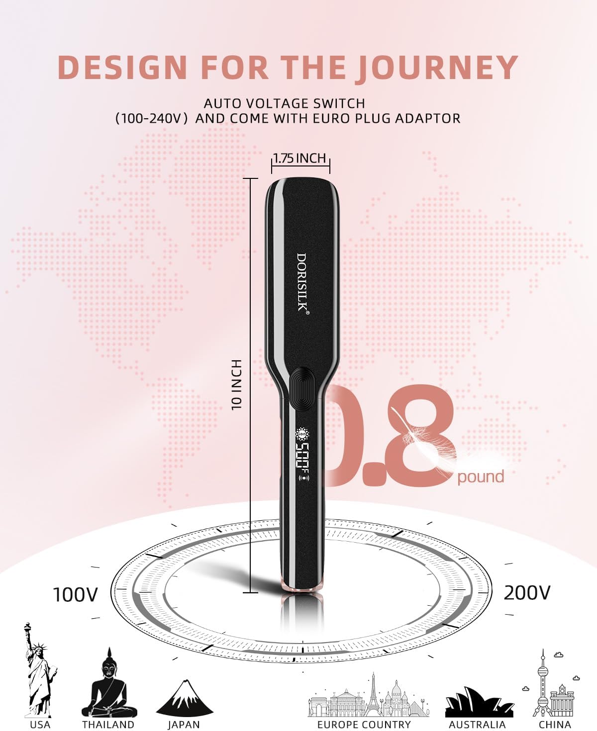 Thumbnail 6 de DORISILK 500 Degree High Temp Professional Hair Straightener & 2-in-1 Curler
