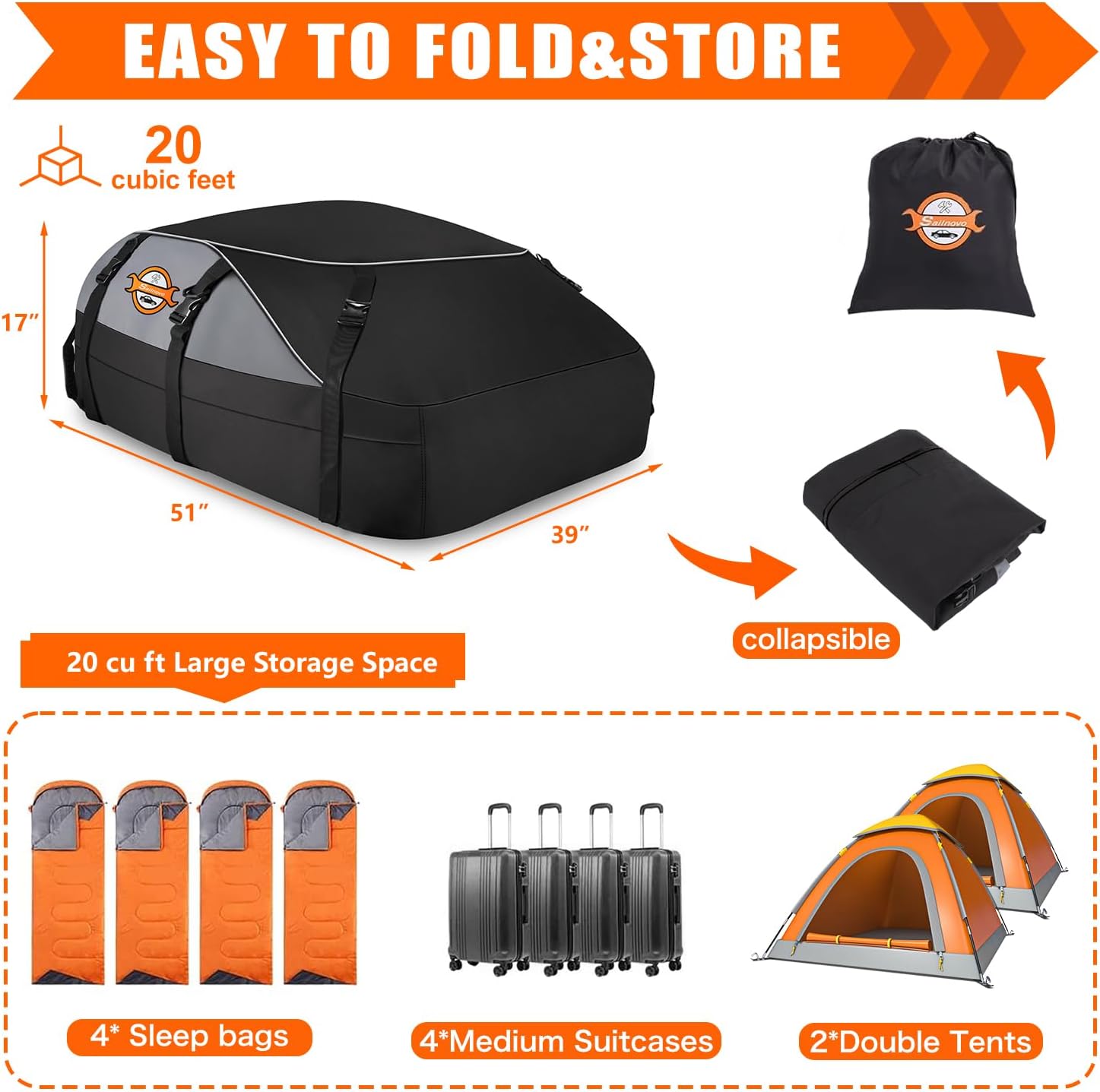 Thumbnail 1 de Sailnovo Rooftop Cargo Carrier 20 cu ft