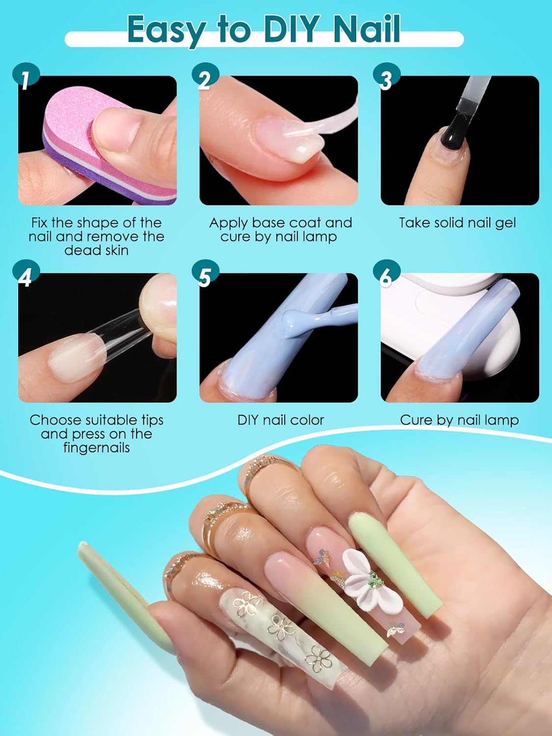 Thumbnail 4 de Uñas Postizas Tips Gel 240 piezas 12 tamaños