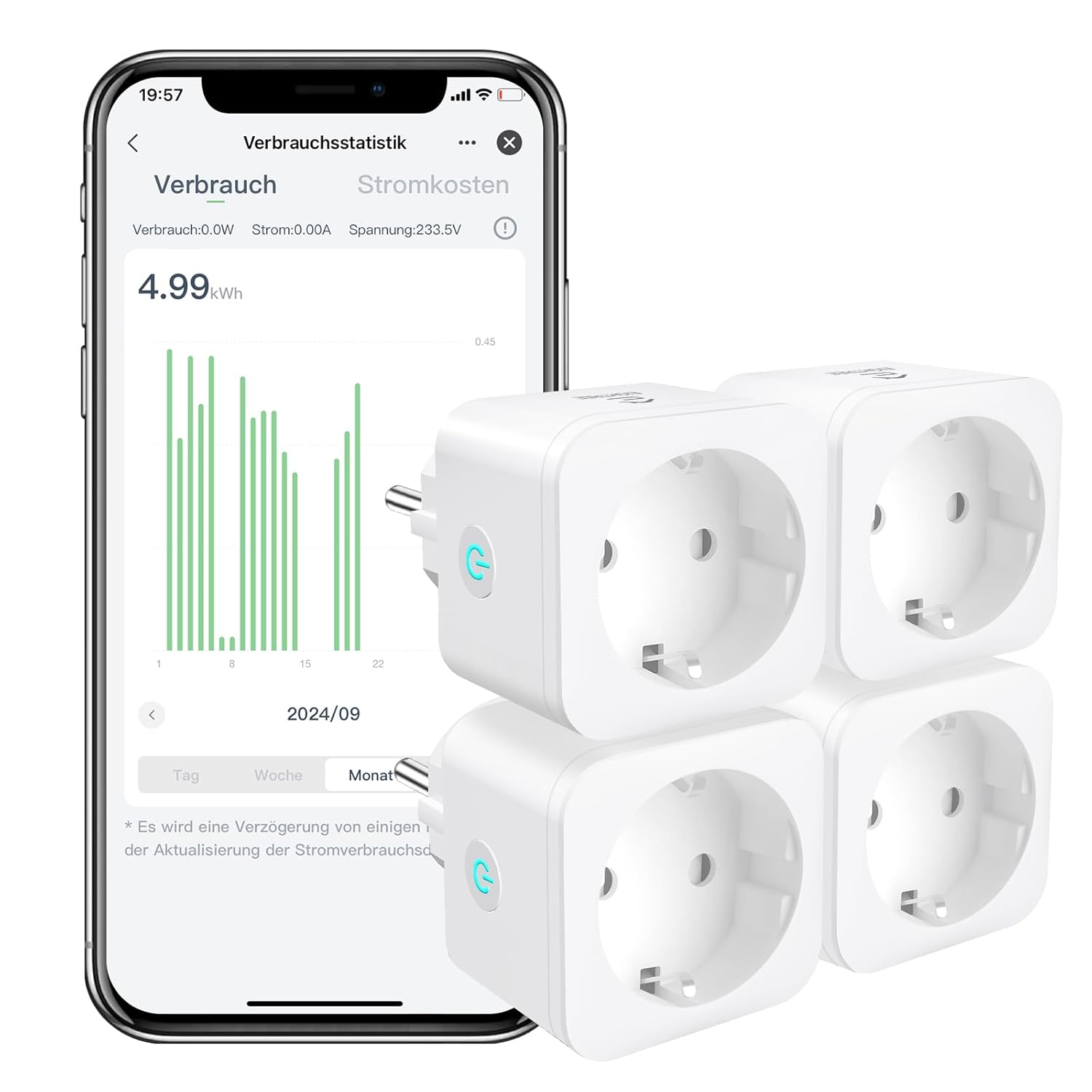 EIGHTREE Smart WLAN Steckdose 16A — 4er Pack 🔌