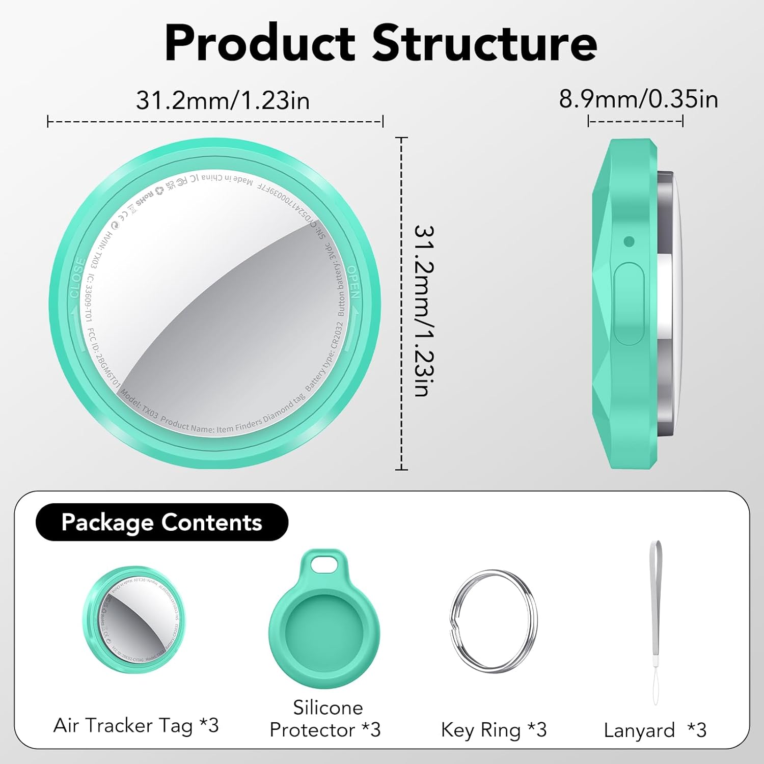 Thumbnail 5 de QCOQ Smart Air Tracker Tag 6 Pack 6 unidades