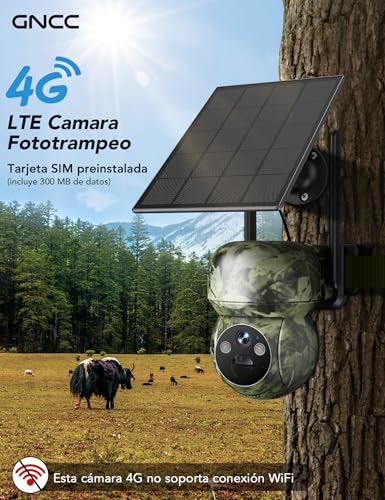 Detalle de GNCC Cámara de Fototrampeo 4G LTE 2K con SIM y Panel Solar — guía de compra