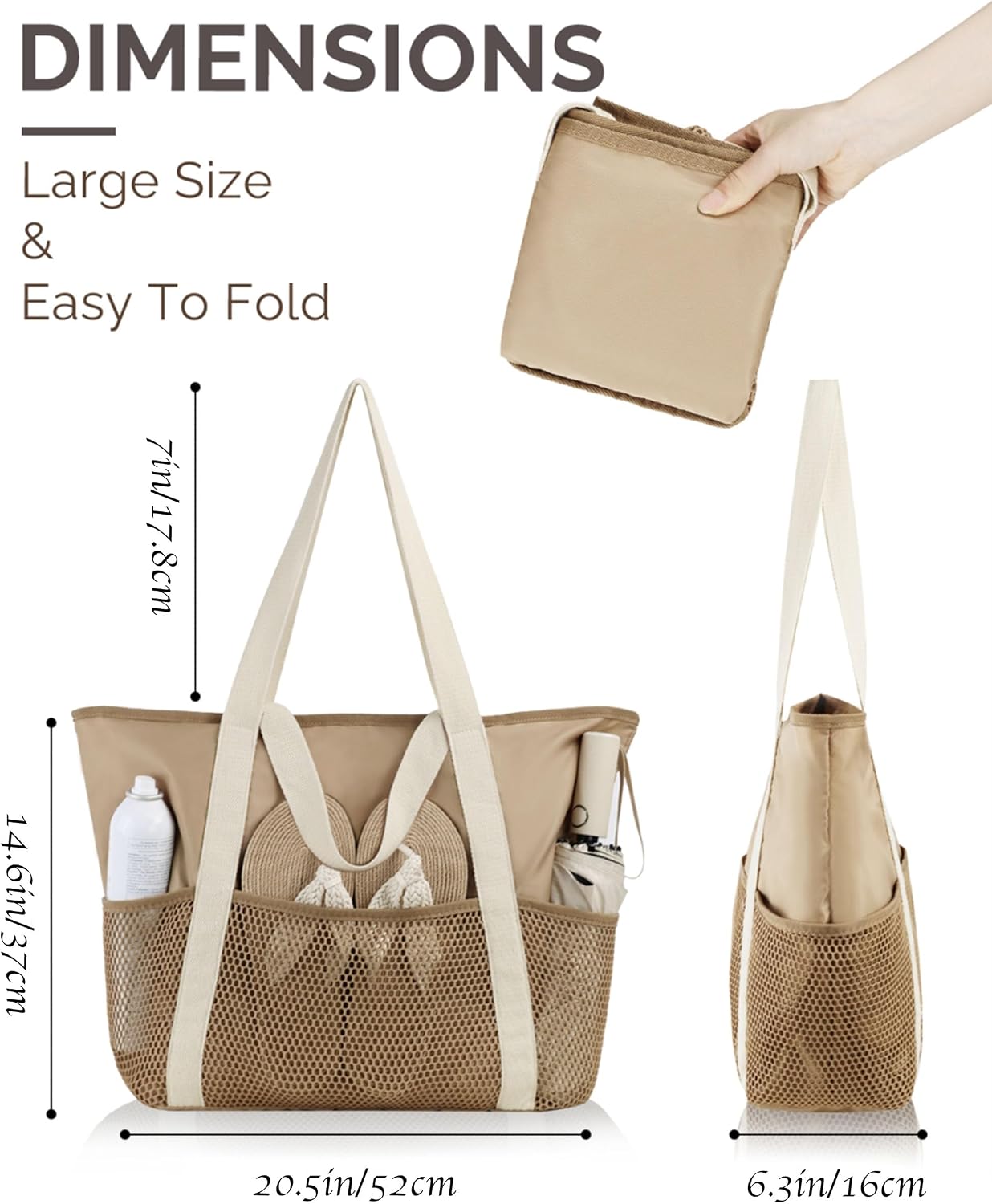 Thumbnail 3 de HOMESPON Beach Bag Large Waterproof Tote for Women with Zipper