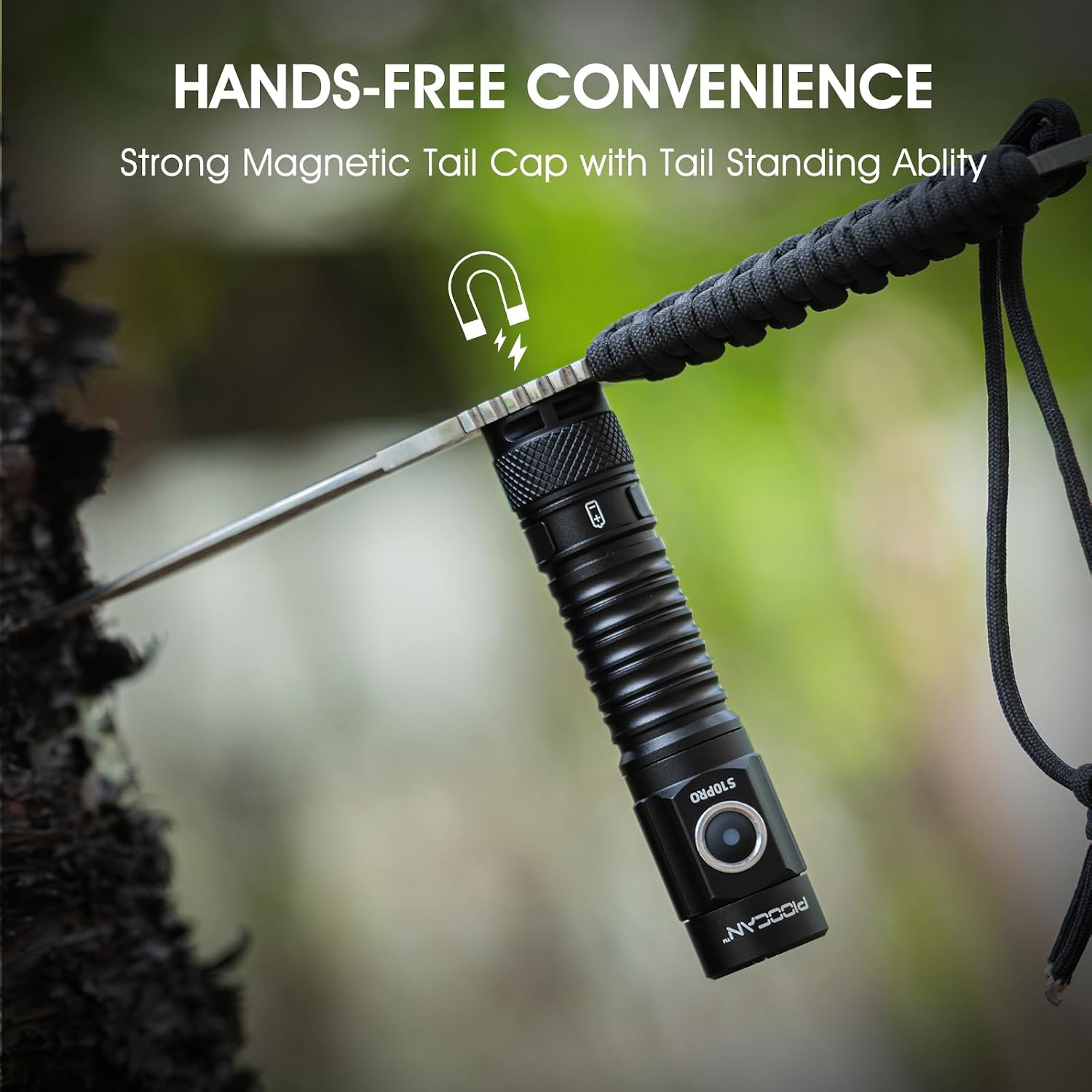 Detalle de Rechargeable LED Torch 2500 Lumens: Magnetic Super Bright Pocket Torch