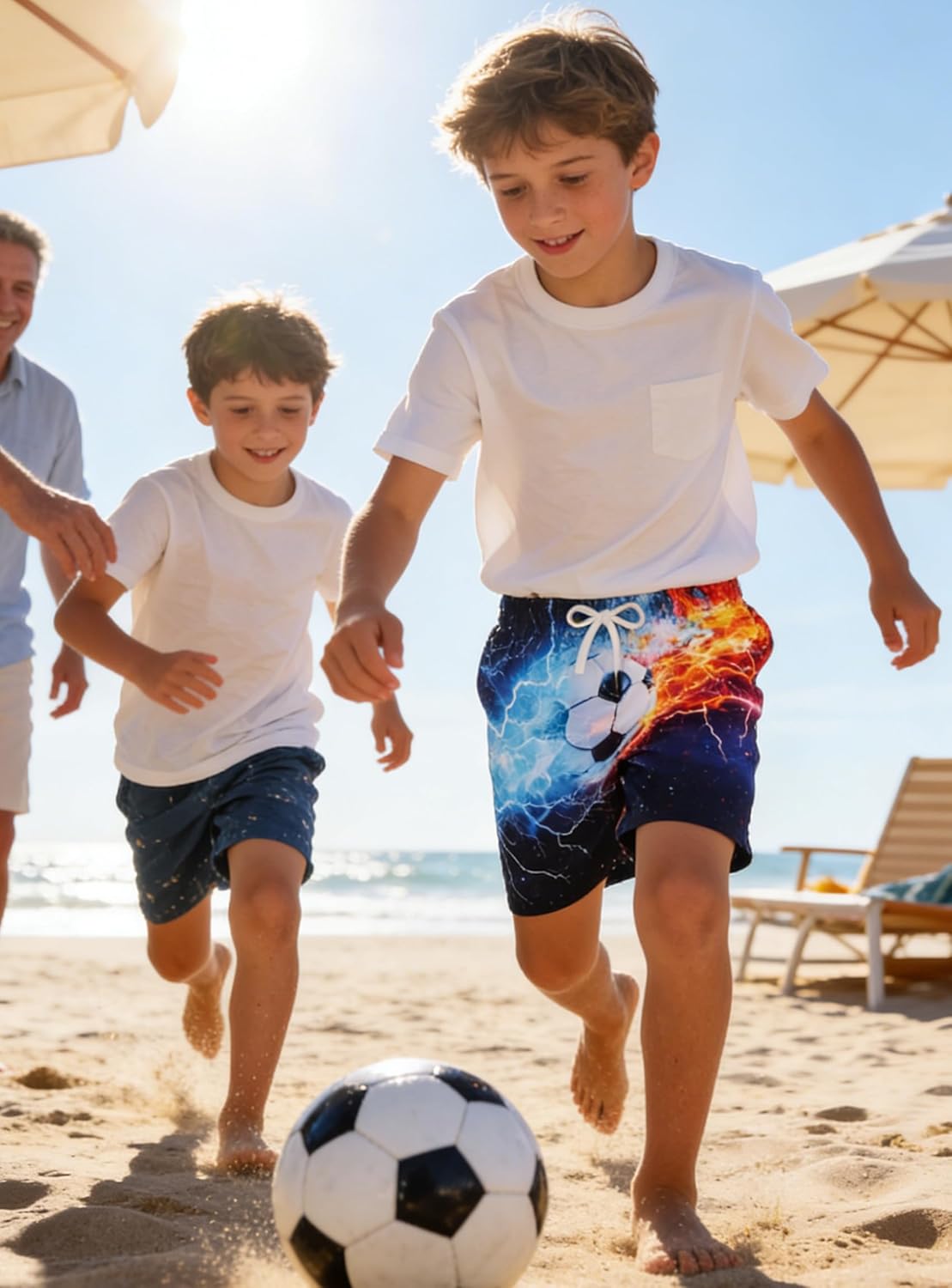 Thumbnail 1 de Kids4ever Boys Swimming Shorts Funny Printed Quick Dry Beach Board Trunks with Mesh Lining (6-14 Years)
