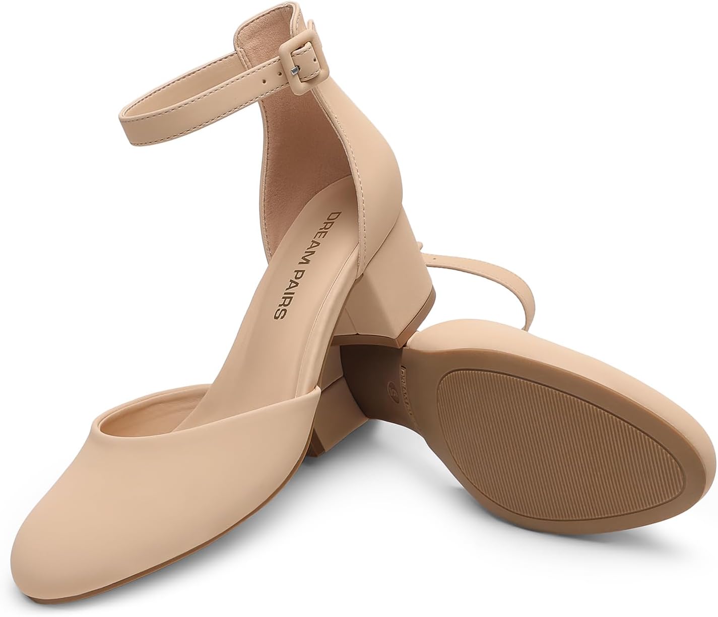 Thumbnail 4 de DREAM PAIRS Women's Closed Round Toe Low Block Heel Ankle Strap Pumps