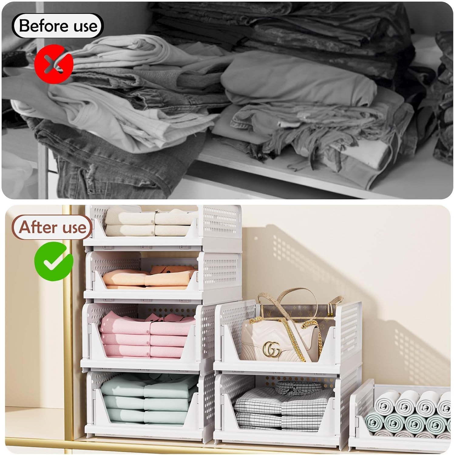 Detalle 2 de CTSNSLH Stackable Plastic Storage Bins
