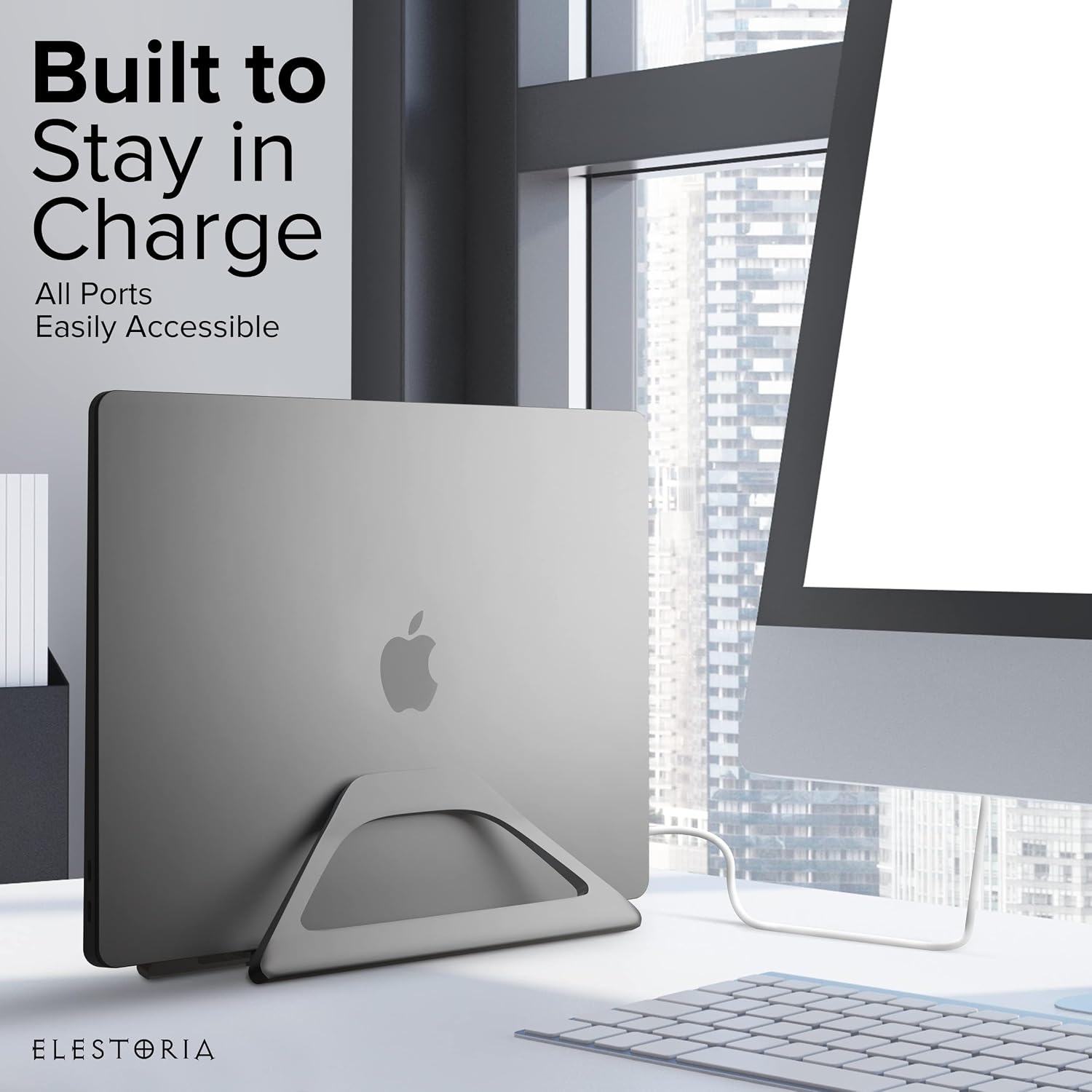 Thumbnail 6 de Elestoria eles-gravity_dock-grey 縦型ノートPCスタンド アルミ製・調節式・自動開閉