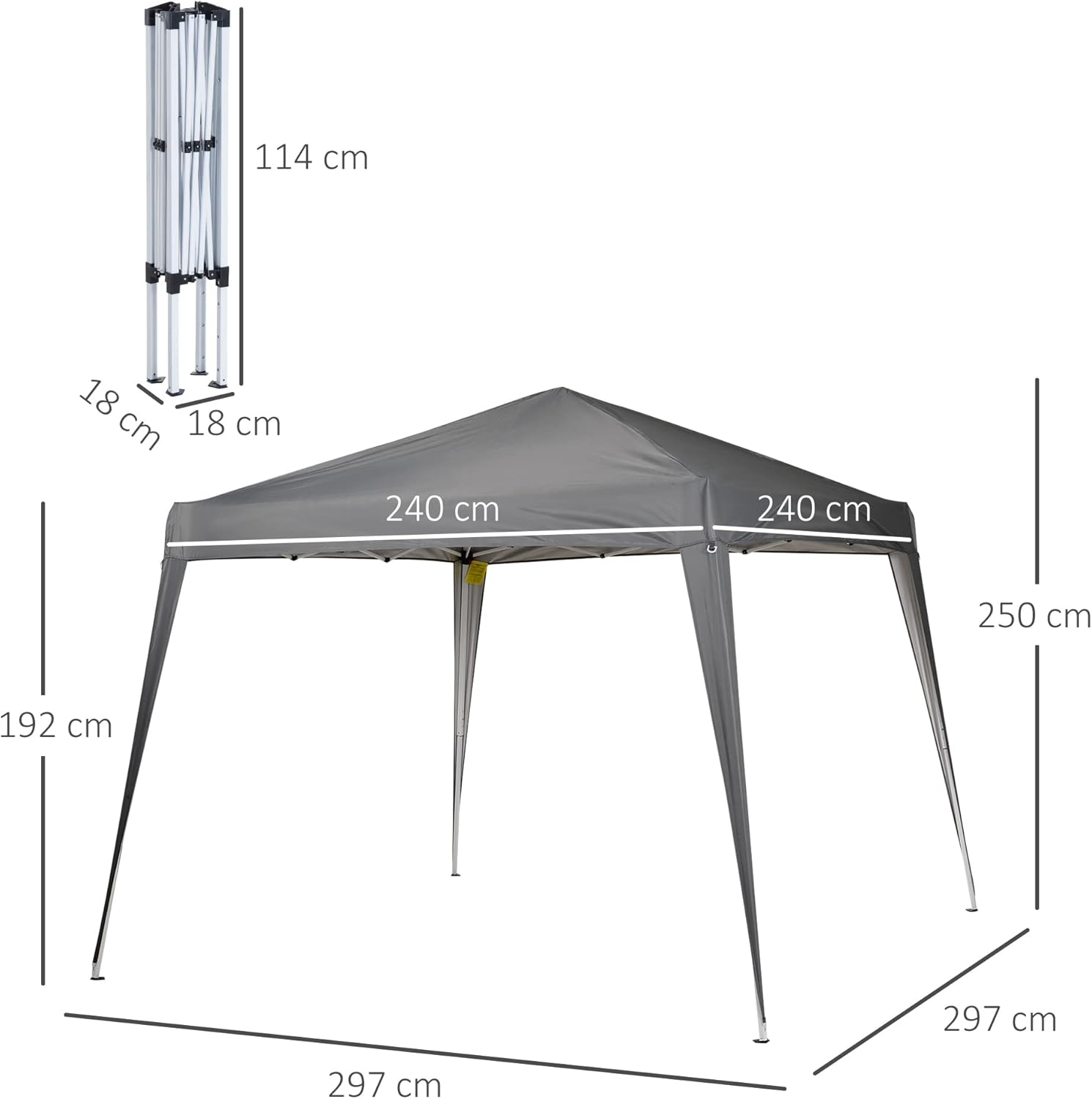 Thumbnail 6 de Tonnelle de jardin Outsunny 3x3 m pop-up pliable en acier et polyester imperméabilisé anti UV, avec sac de transport