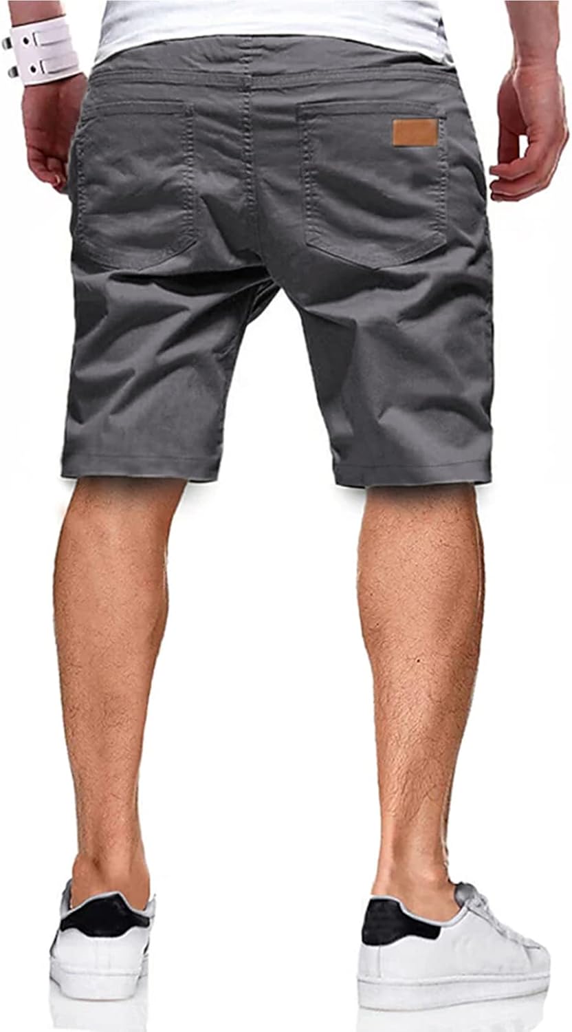 Detalle de JMIERR Men's Cotton Stretch Shorts: Casual Drawstring Twill Chino Shorts