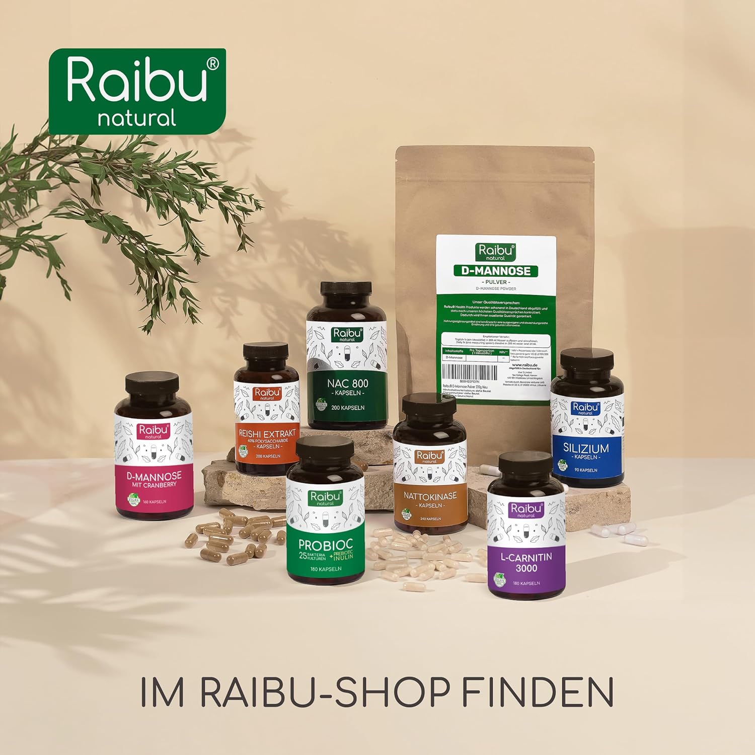 Thumbnail 6 de Raibu D-Mannose Kapseln mit Cranberry – Hochdosierte Unterstützung für Harnwege
