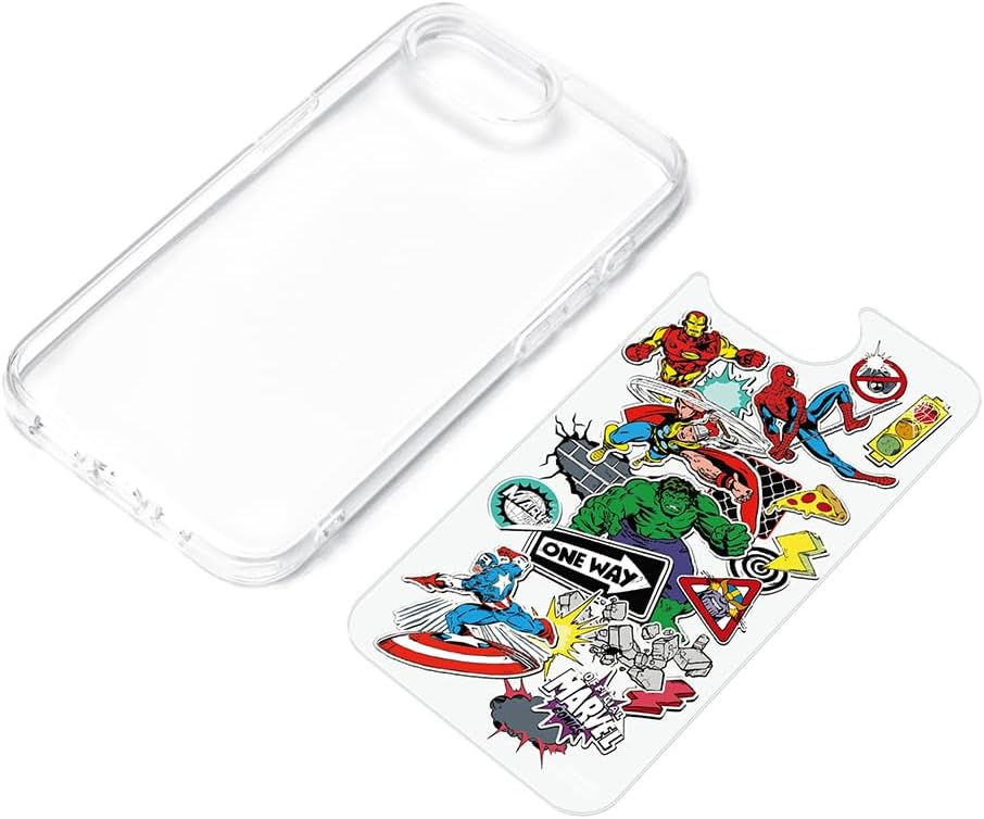 Detalle de Premium Style PG-D25KPT08MVL iPhone16e用クリアハイブリッドケース MARVELシート付き