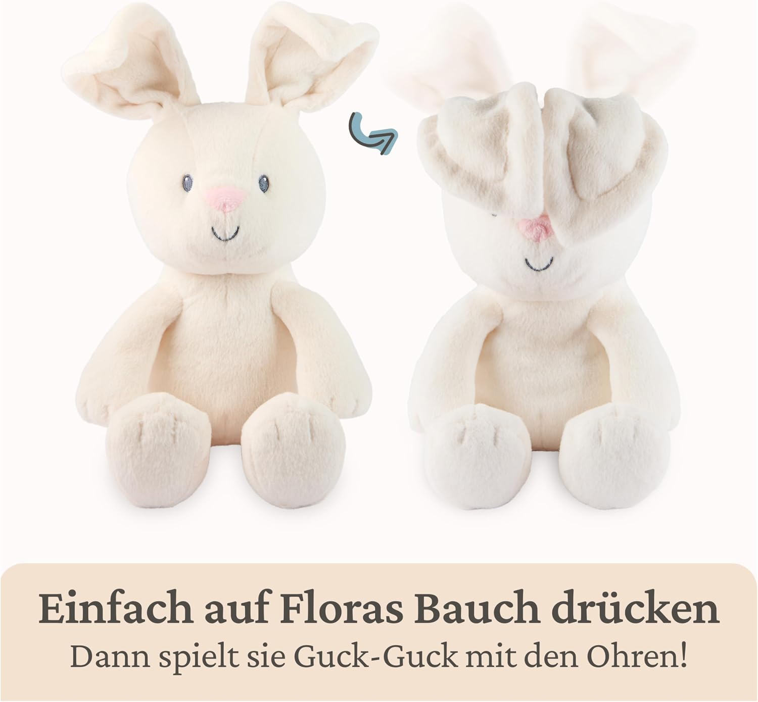Detalle de GUND Guck-Guck Flora – hochwertiges Plüschtier, ca. 18 cm (sitzt) mit beweglichen Ohren
