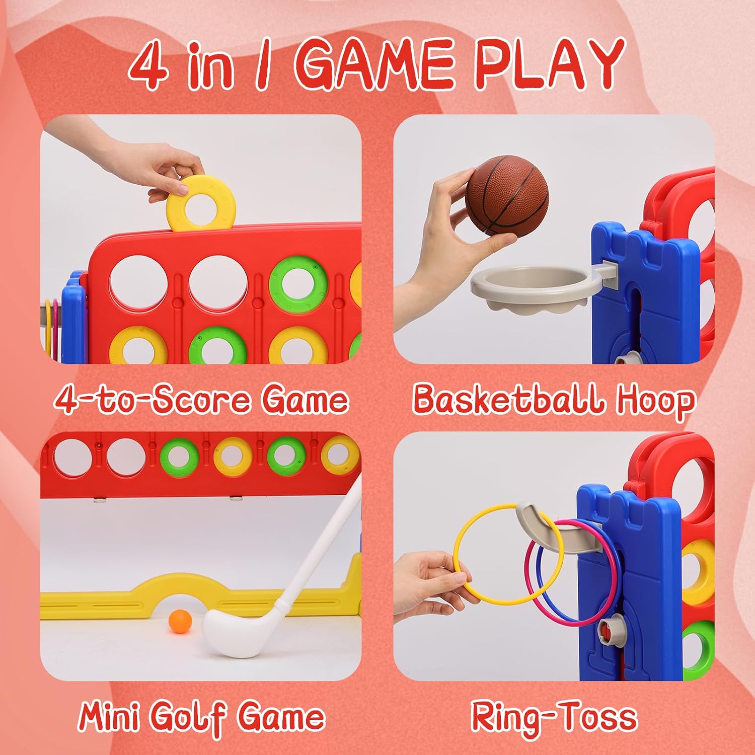Detalle de HAPPYMATY Giant 4 in A Row Game set