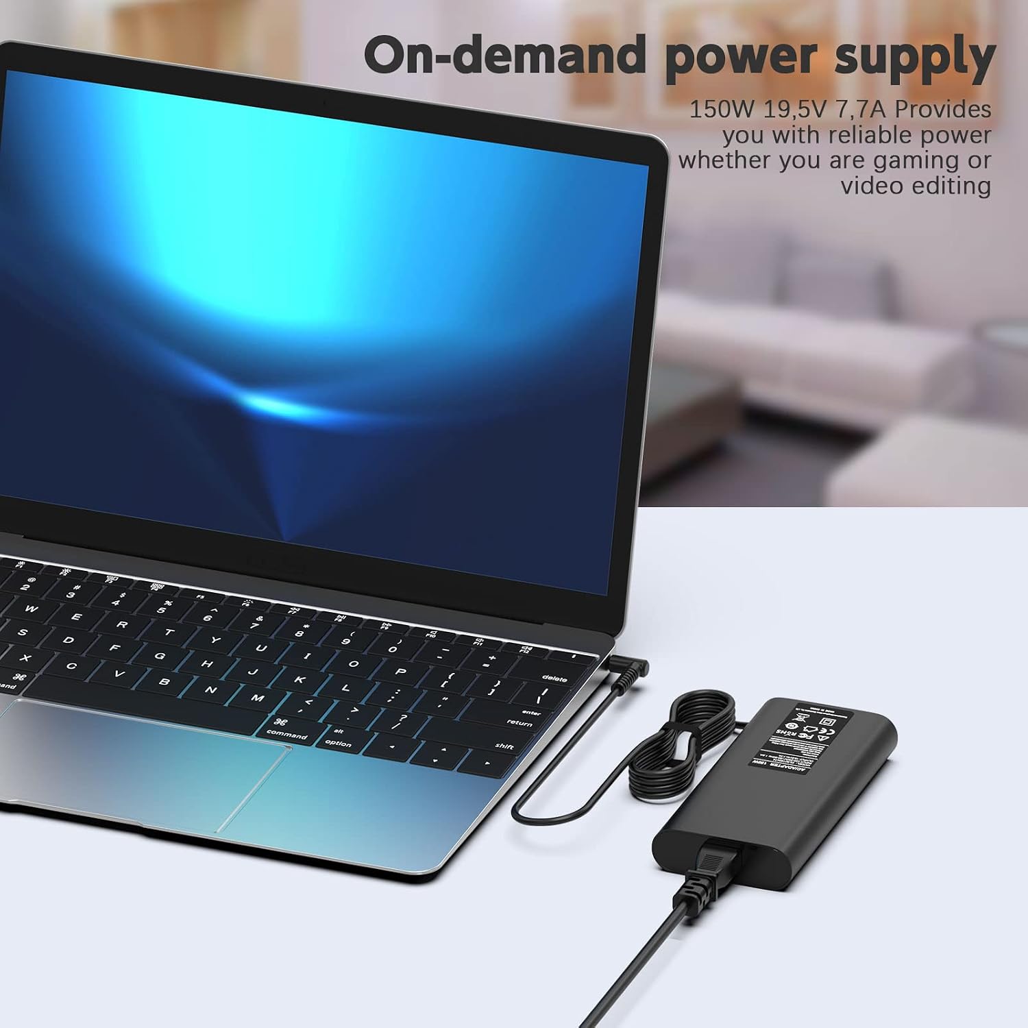 Detalle 2 de 150-W HP Laptop Netzteil 19,5V 7,7A (4,5×3,0 mm, blau) für Omen / Pavilion Gaming / ZBook Studio