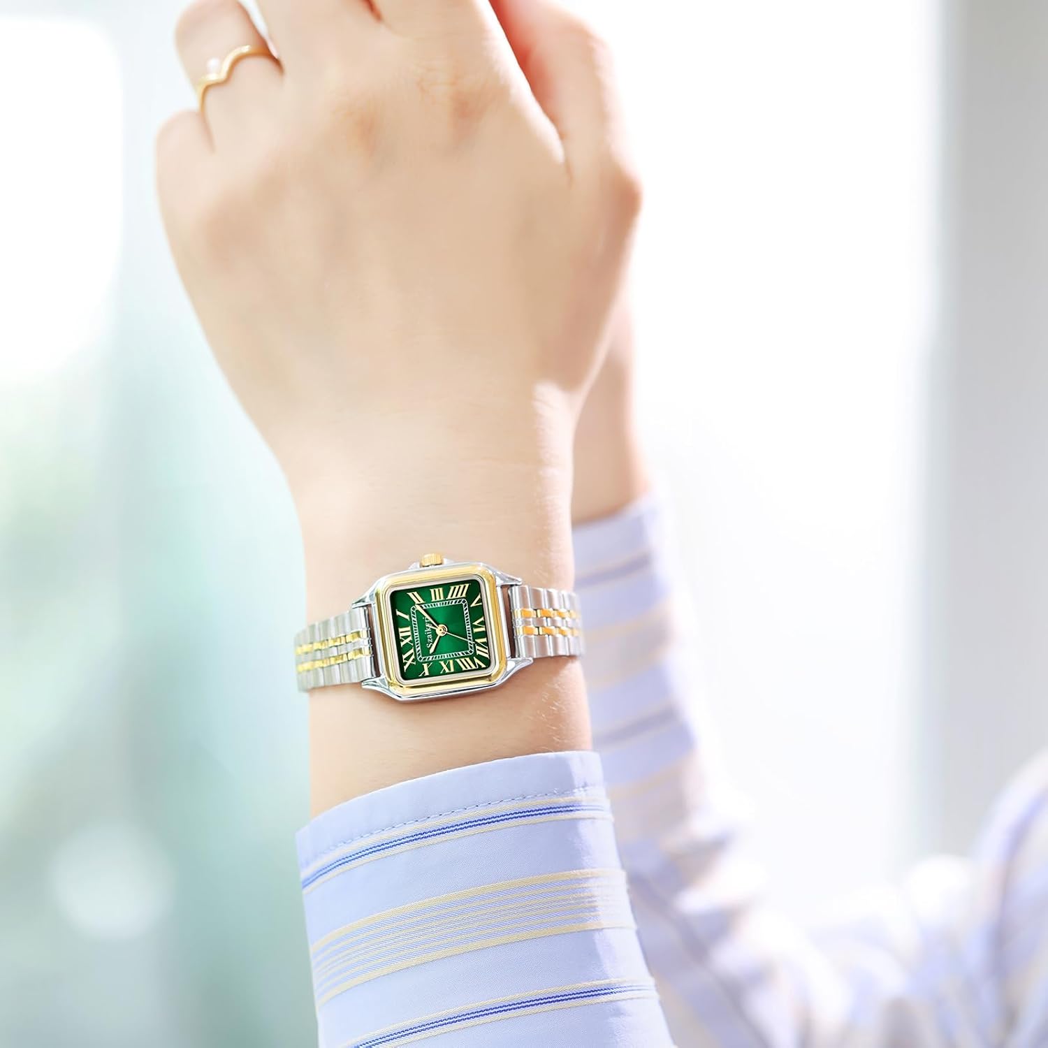 Thumbnail 4 de Szaikyri Quadrato Classico Orologio da Donna con Numeri Romani e Cinturino Intercambiabile