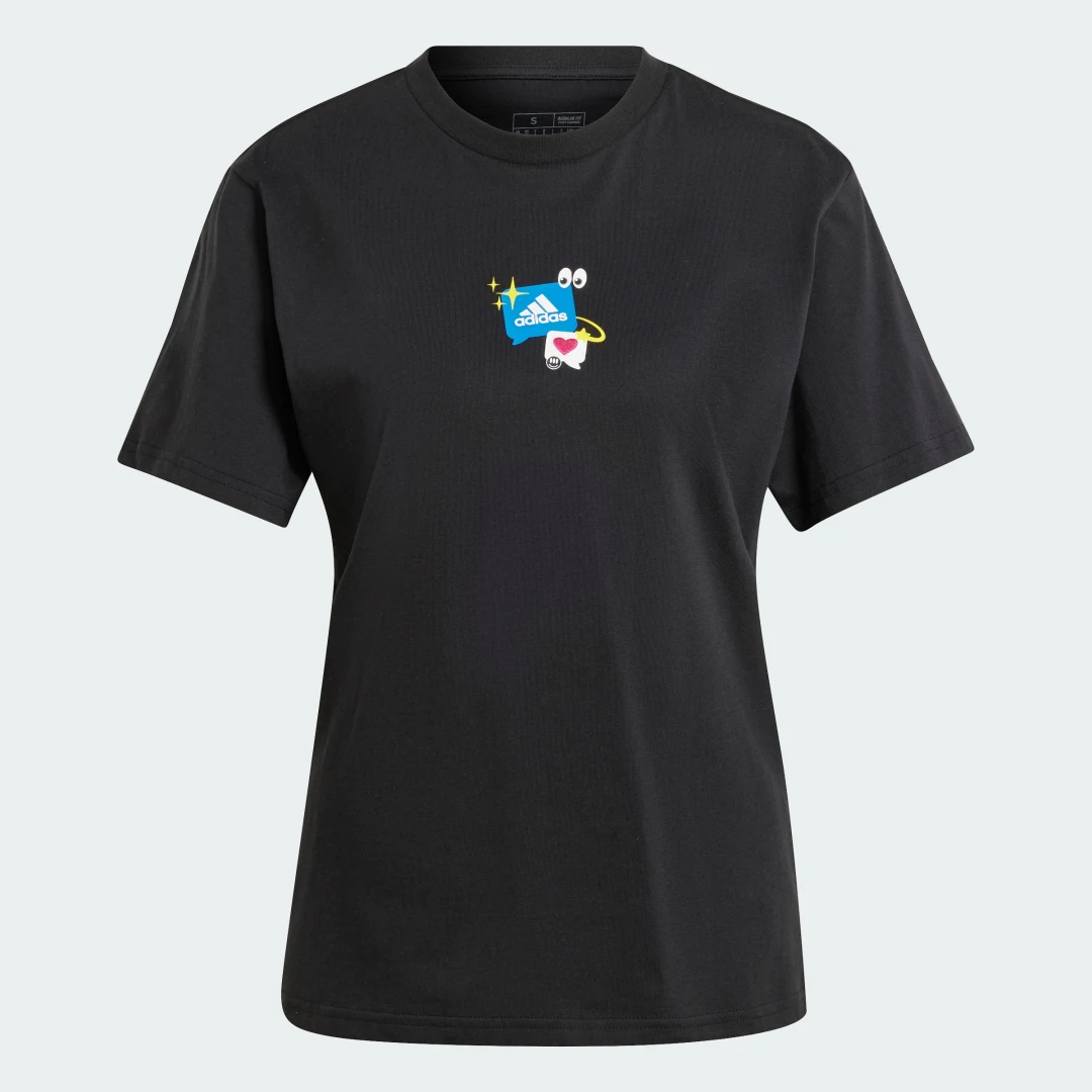Detalle de Remoji Graphic T-Shirt de Adidas – Negro
