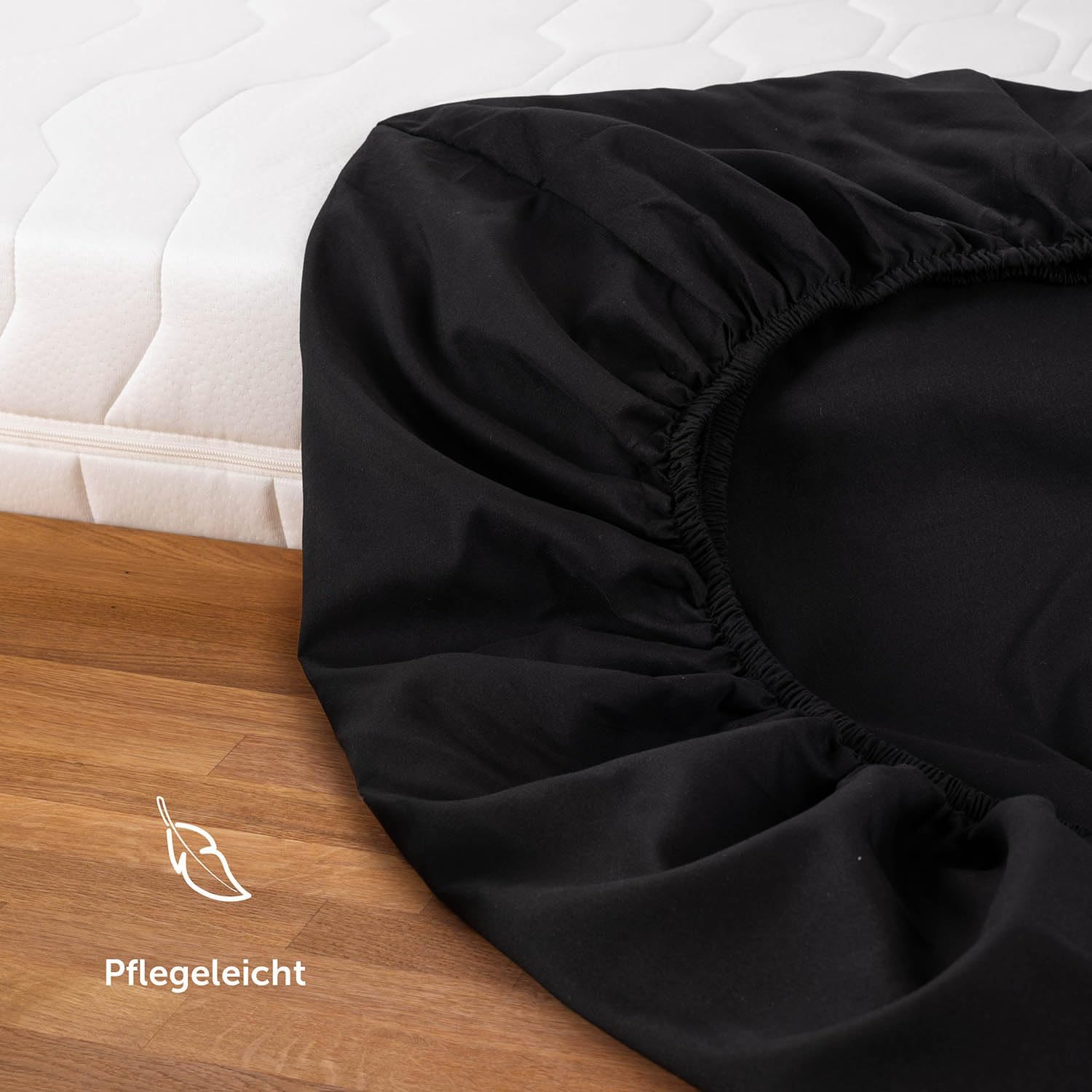 Thumbnail 4 de Blumtal Spannbettlaken 180x200cm aus Microfaser – OEKO-TEX zertifiziert, Schwarz