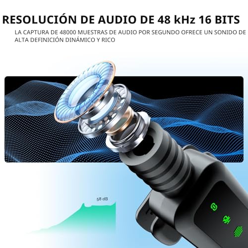 Thumbnail 5 de XIXIXIAXIA Micrófono Lavalier Inalámbrico con Pantalla LED y Reducción de Ruido (Negro)