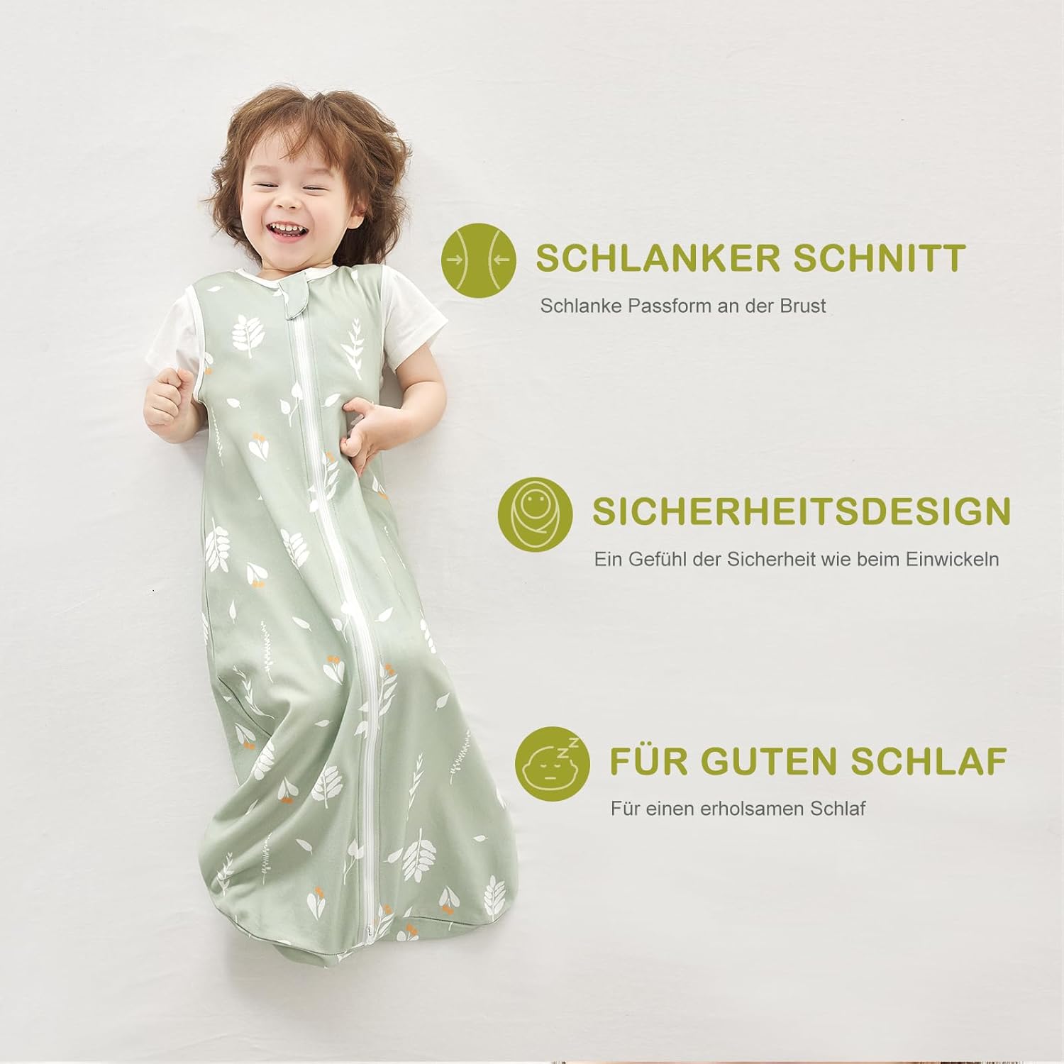 Thumbnail 1 de Nivolltha Super Weich 2er Pack 0.5 TOG Baby Schlafsack – 100% Baumwolle, Größe M (75–90 cm)