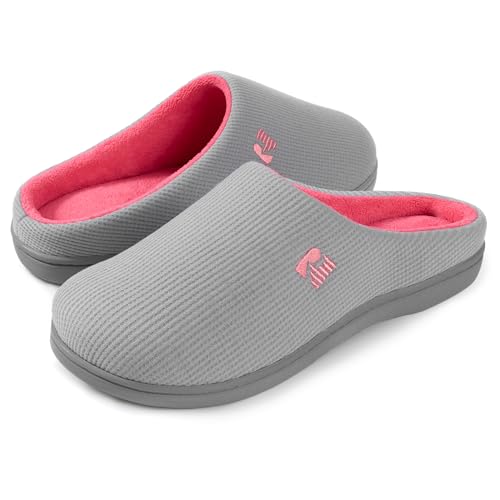Detalle 2 de RockDove Chausson Original à Mémoire de Forme Deux Tons pour Femmes – Gris/Rose, EU 38/39