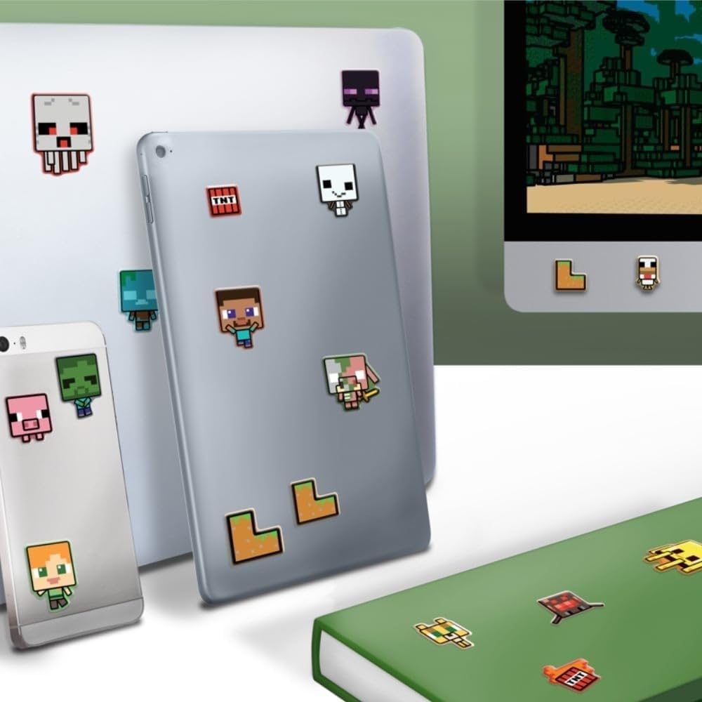 Thumbnail 1 de Minecraft Official Licensed Puffy Gadget Decals: 60-Piece Set for Laptop, Phone and More by Paladone
