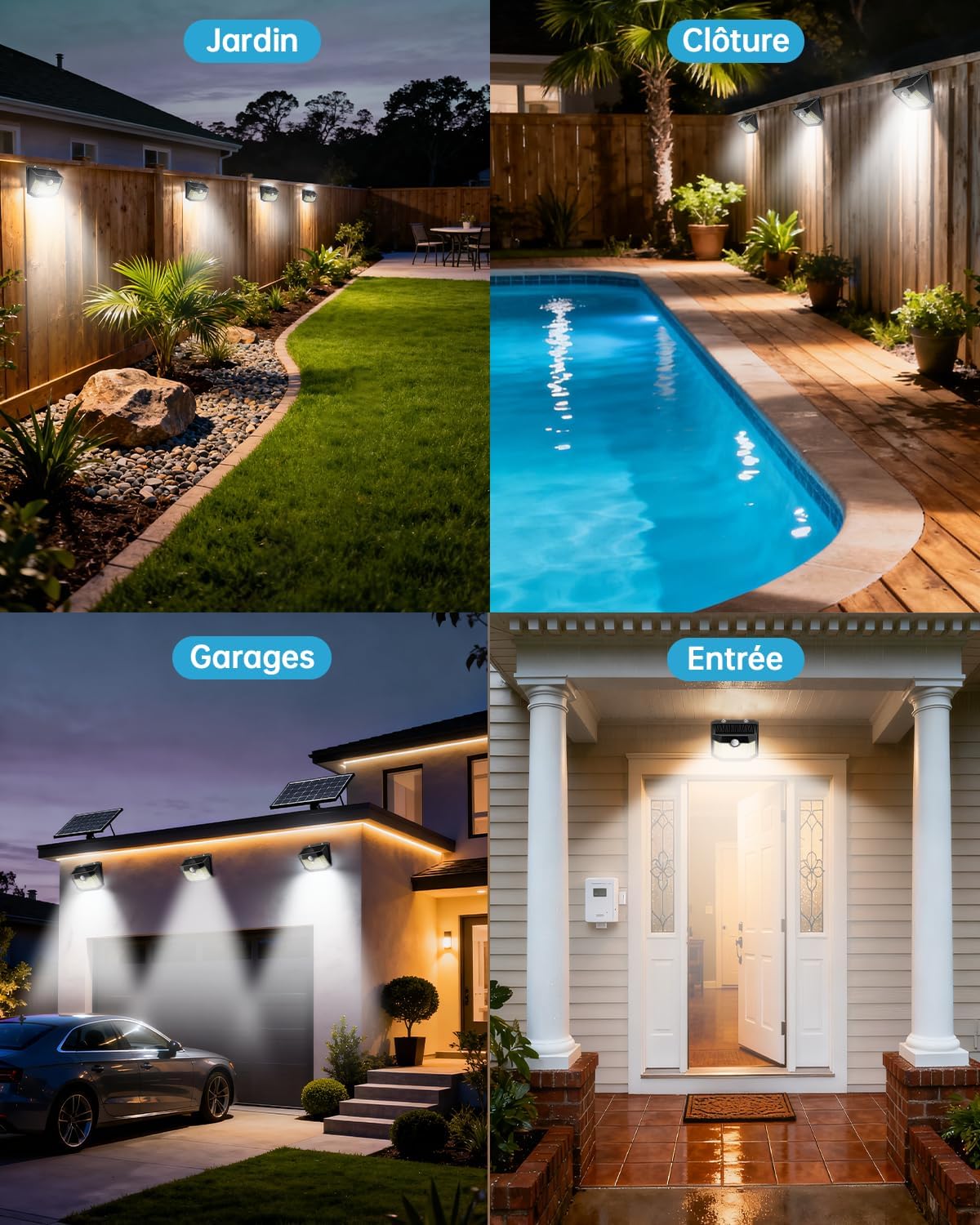 Thumbnail 5 de Aootek Lampe Solaire Extérieur Jardin Murale – Lot de 3, 120 LEDs, IP65
