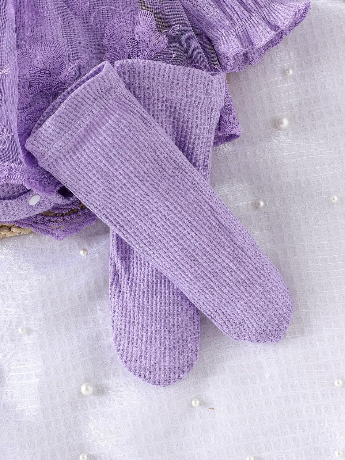 Detalle de JiAmy 3-delige babyjurk met lange mouwen, tule en bijpassende accessoires