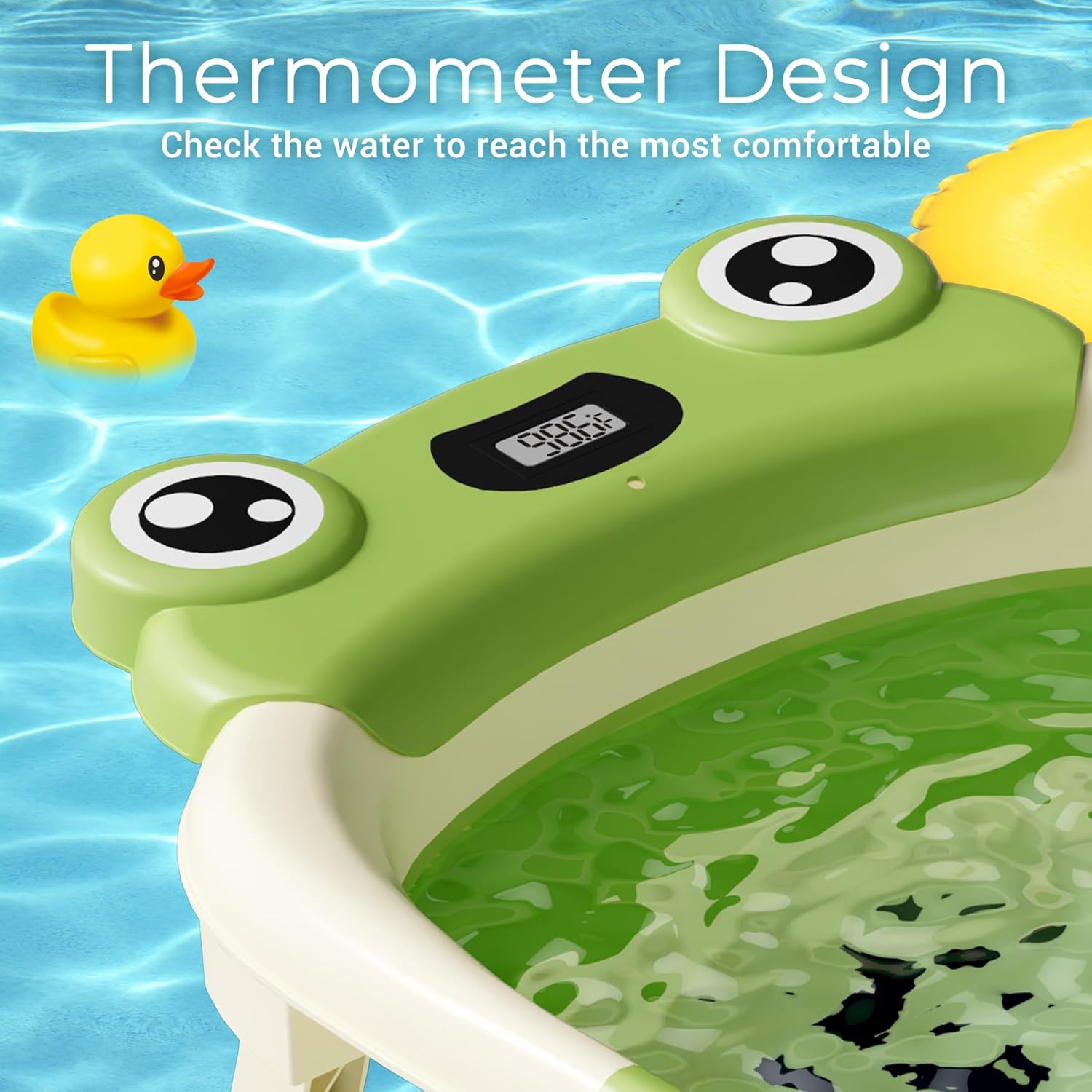 Thumbnail 3 de BUNWAG Baby Bathtub (Collapsible Newborn Tub) with Soft Cushion and Thermometer, Green