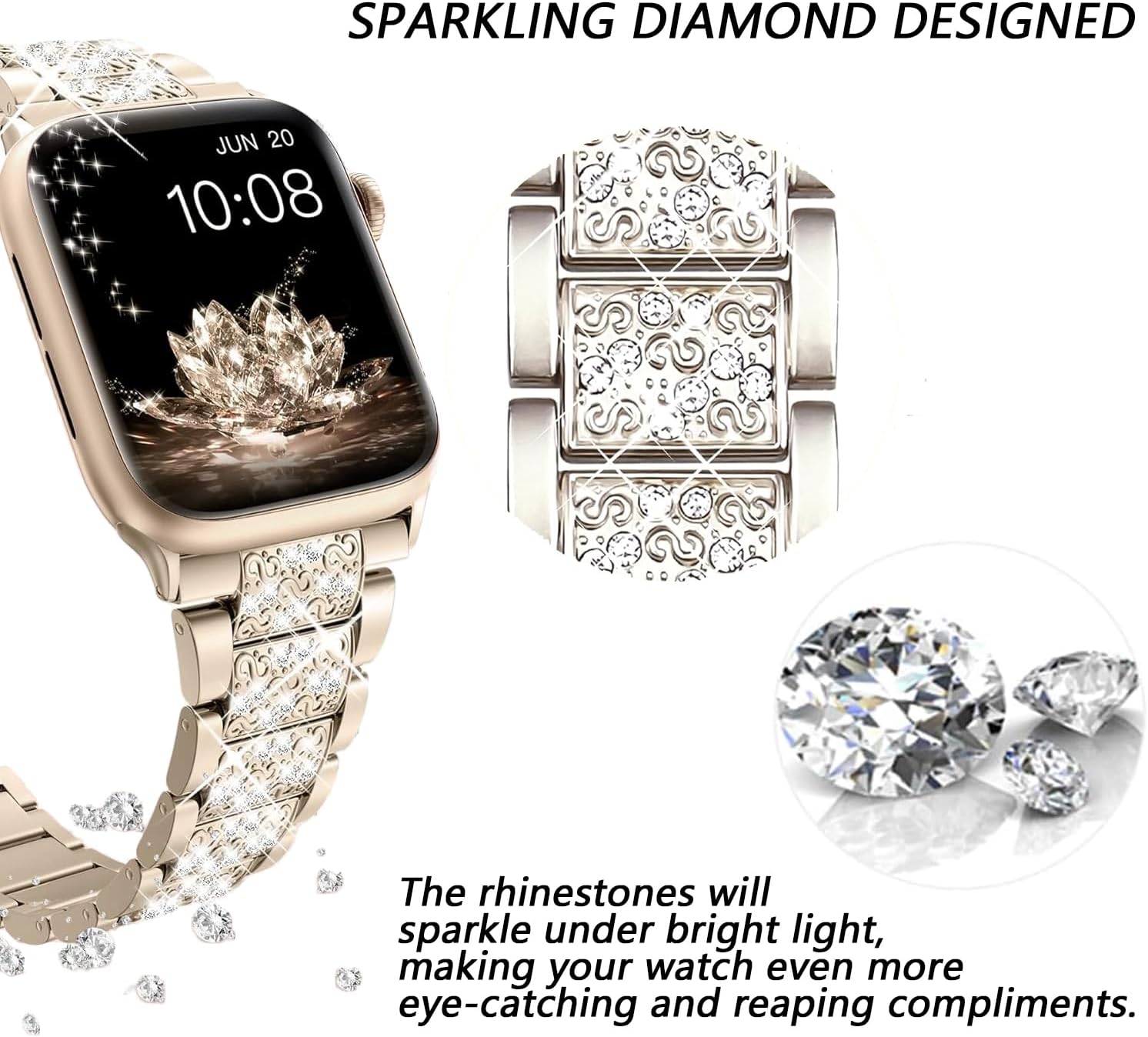 Thumbnail 1 de JJii Sung Bling Diamond Strap 38–49mm
