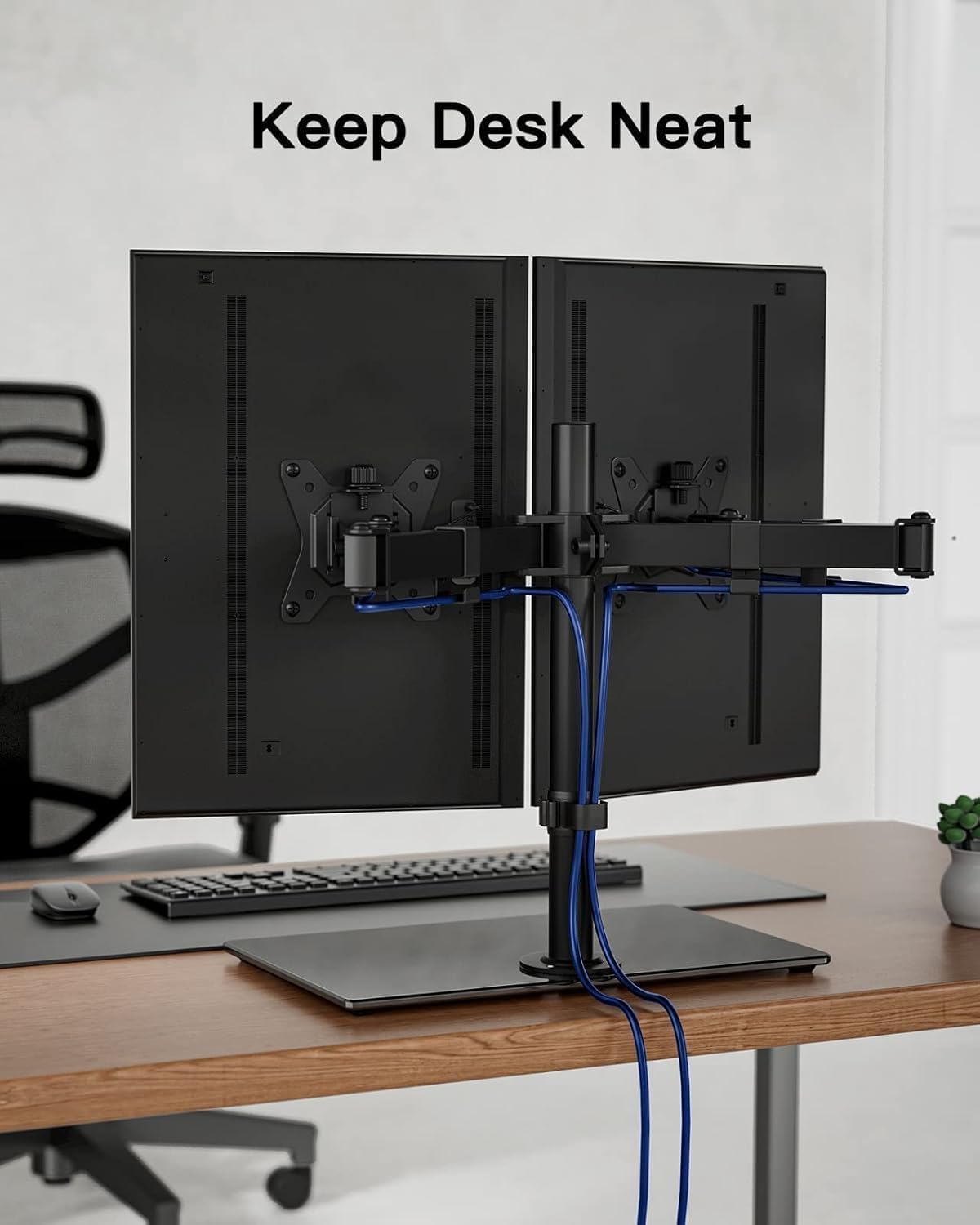 Thumbnail 5 de ErGear Dual Monitor Stand for 13"–32" Screens — Freestanding, Wide Base Dual Monitor Arm Desk Mount
