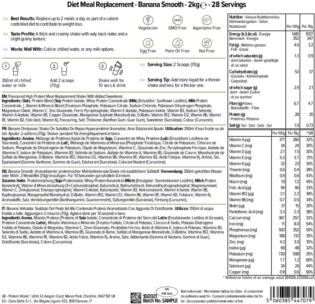 Thumbnail 3 de The Protein Works Esencial Smooth Banana 🍌 2kg Nutritious Meal Replacement