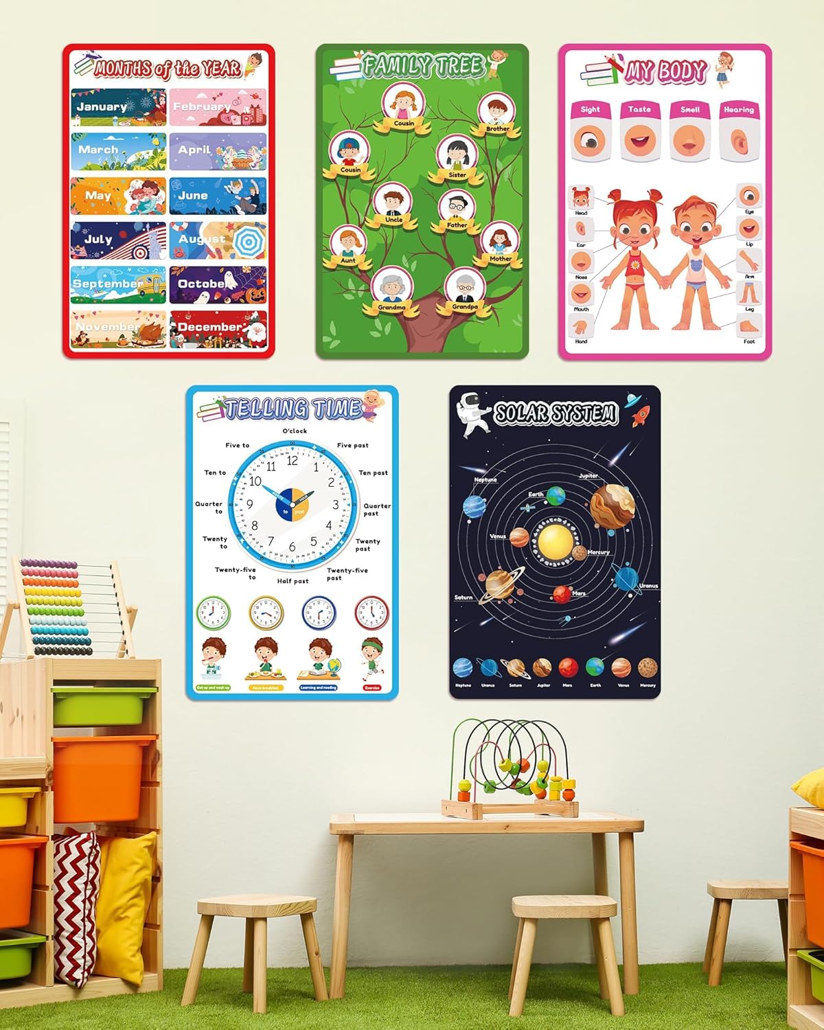 Detalle de D-FantiX Alphabet Poster set: 20 laminated educational posters for toddlers (ages 1–3)