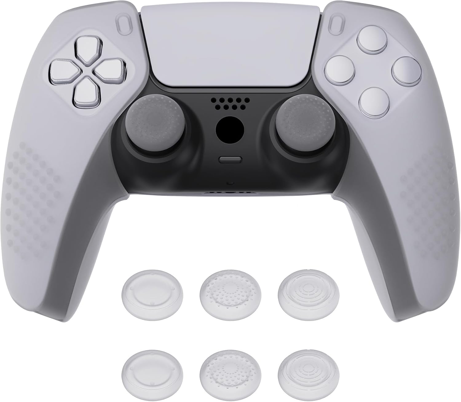 Detalle de playvital 3D Studded Edition Clear White Ergonomic Soft Silicone Case Grips for ps5, Rubber Protector Skins with 6 Thumbstick Caps for ps5 Controller – Compatible with Charging Station
playvital 3D Studded Edition Clear White Ergonomic So…