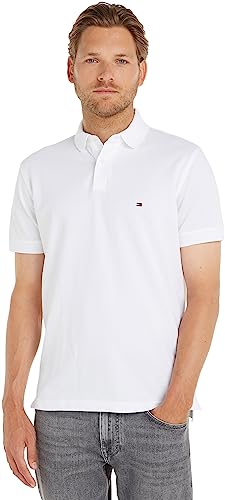 Detalle de Tommy Hilfiger Polo Homme 1985 Regular Fit, Blanc – Manches Courtes