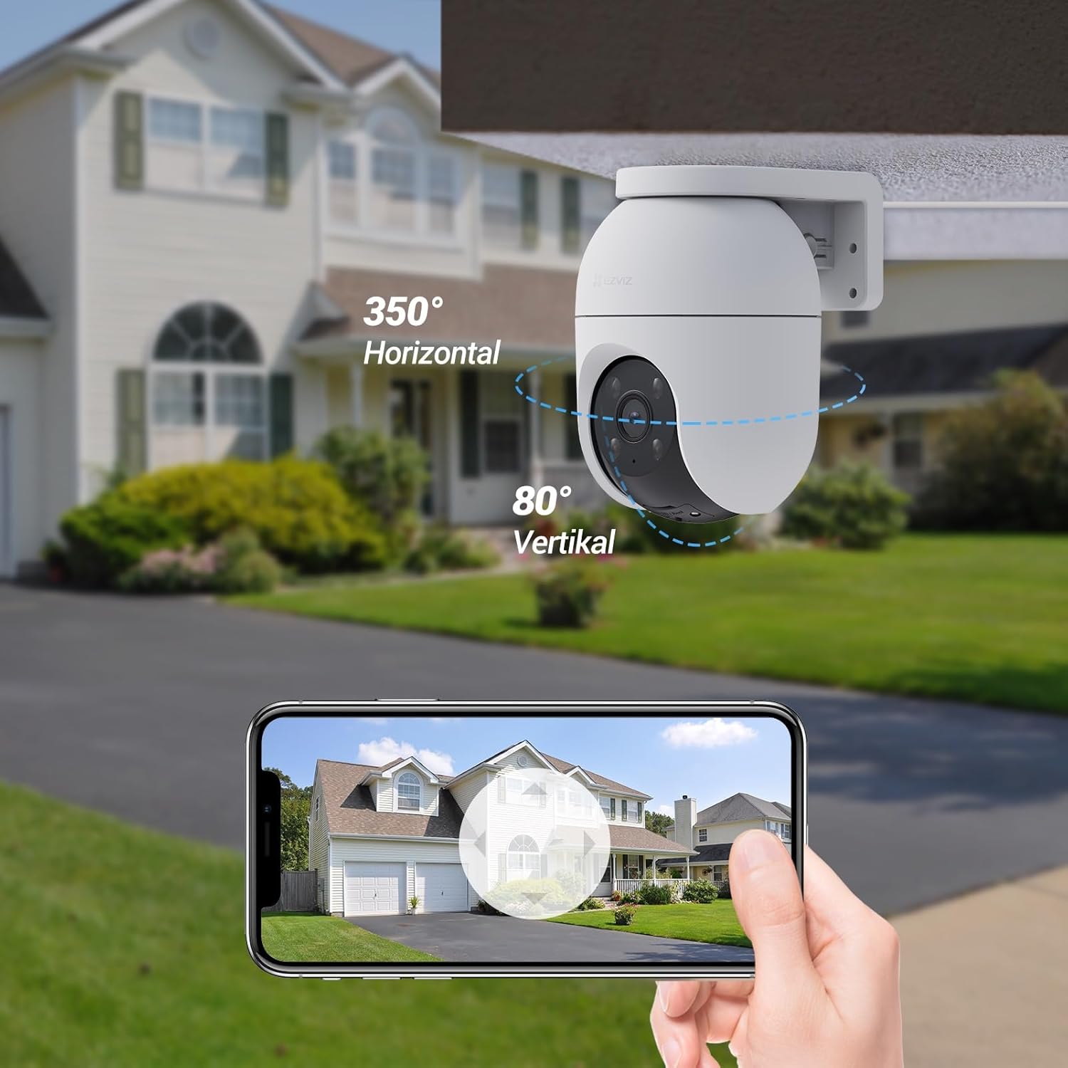 Thumbnail 2 de EZVIZ C8c 8MP 4K PTZ WLAN-Kamera für Außen