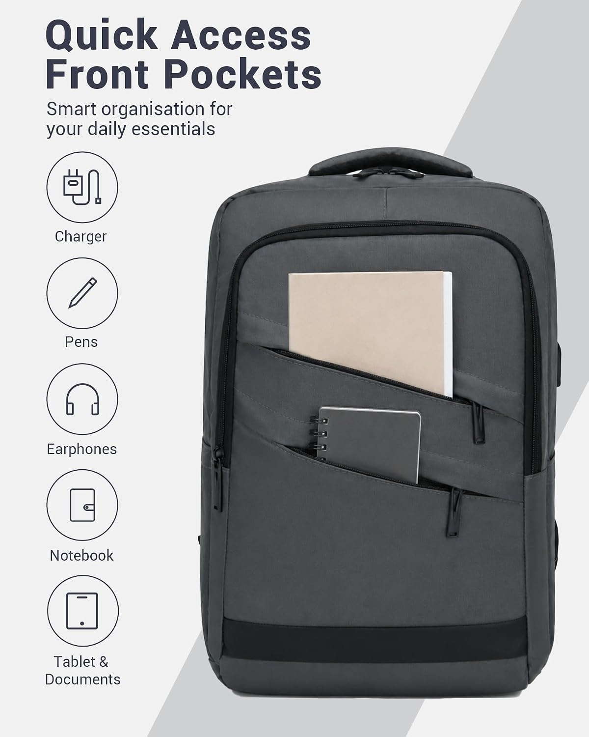 Detalle de Shavont Laptop Backpack for Men and Women: Lightweight 15.6 Inch Bag for Work, School and Travel