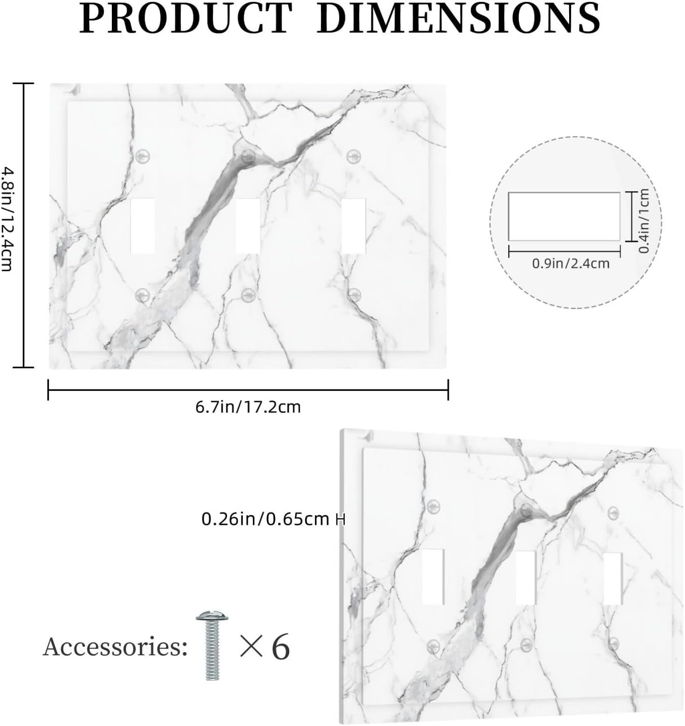 Detalle 1 de JOOJIAO Light Switch Cover Plate, 3-Gang