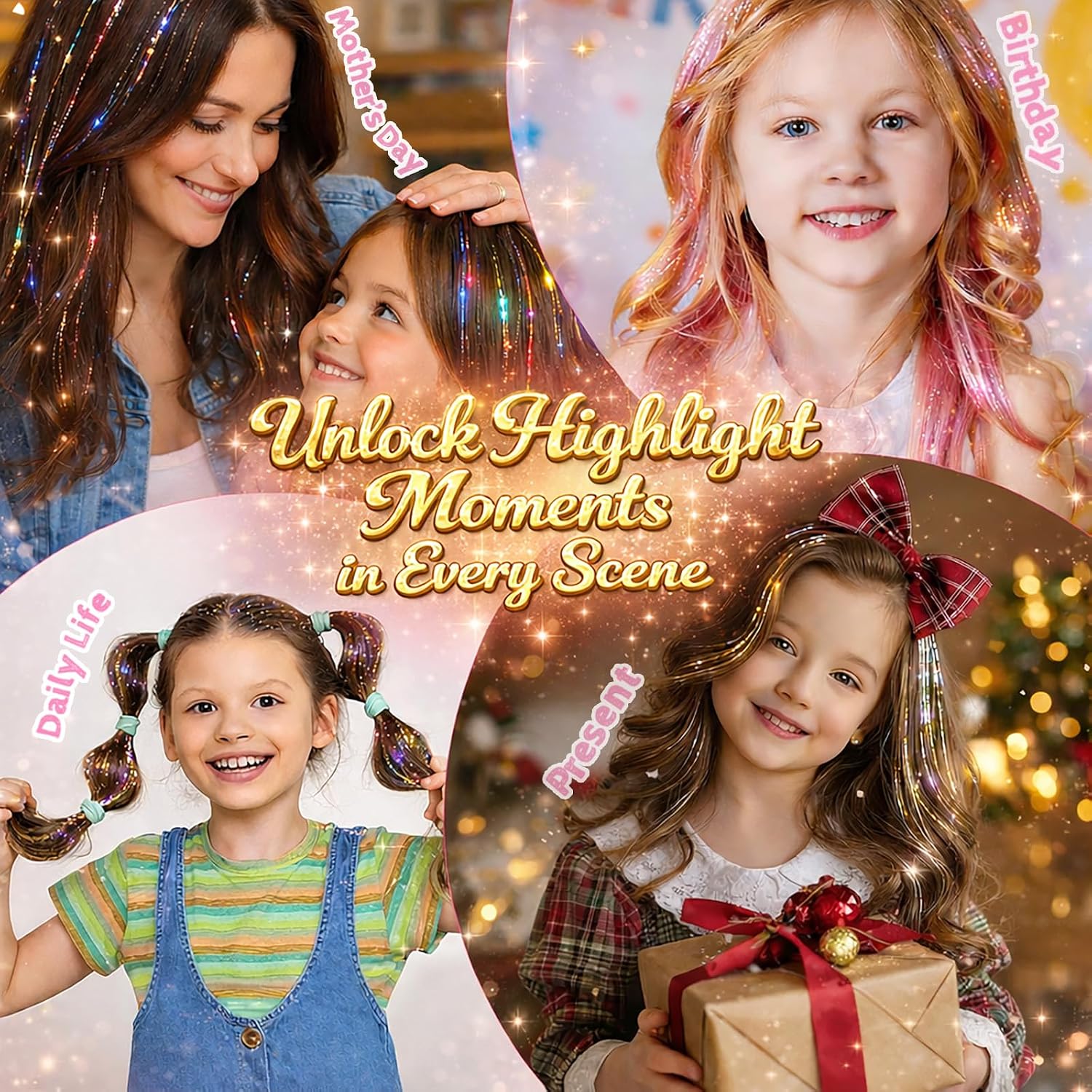 Thumbnail 1 de Hair Tinsel 22-Color Fairy Hair Kit with 8800 Strands and Tools