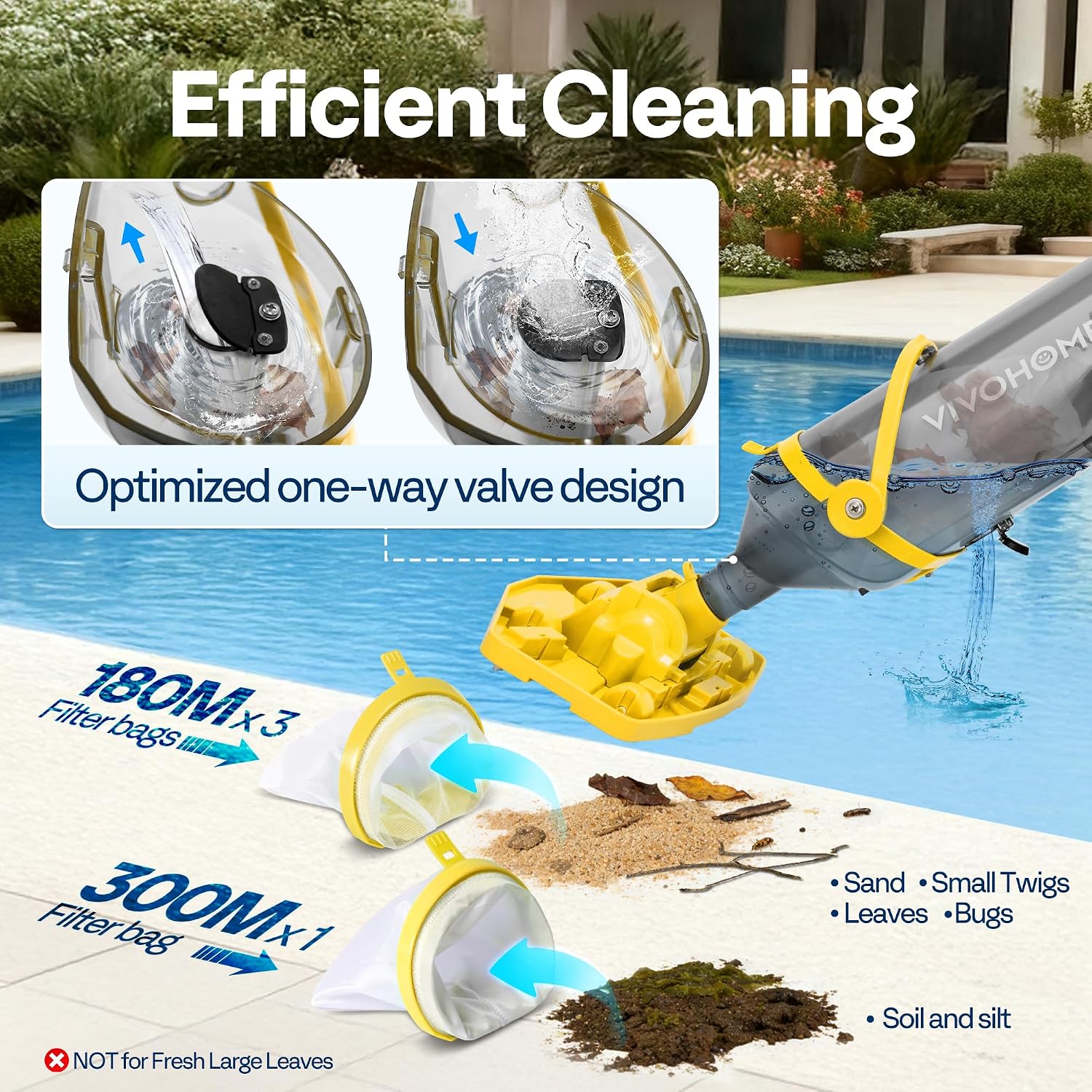 Thumbnail 2 de VIVOHOME Rechargeable Handheld Pool Vacuum Cleaner with Telescopic Pole
