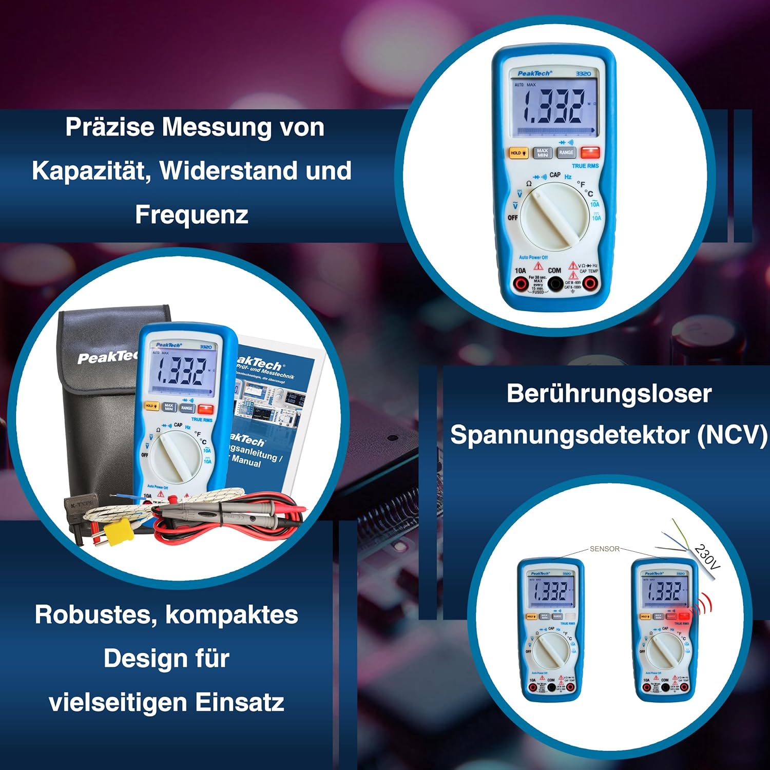 Thumbnail 4 de PeakTech P 3320: Tragbares TrueRMS-Multimeter mit 10 A AC/DC