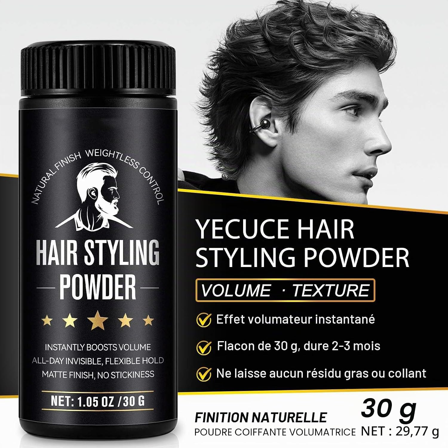 Thumbnail 5 de Poudre Coiffante Homme 30g – Poudre Texturisante Cheveux, Volume et Texture, Fini Mat