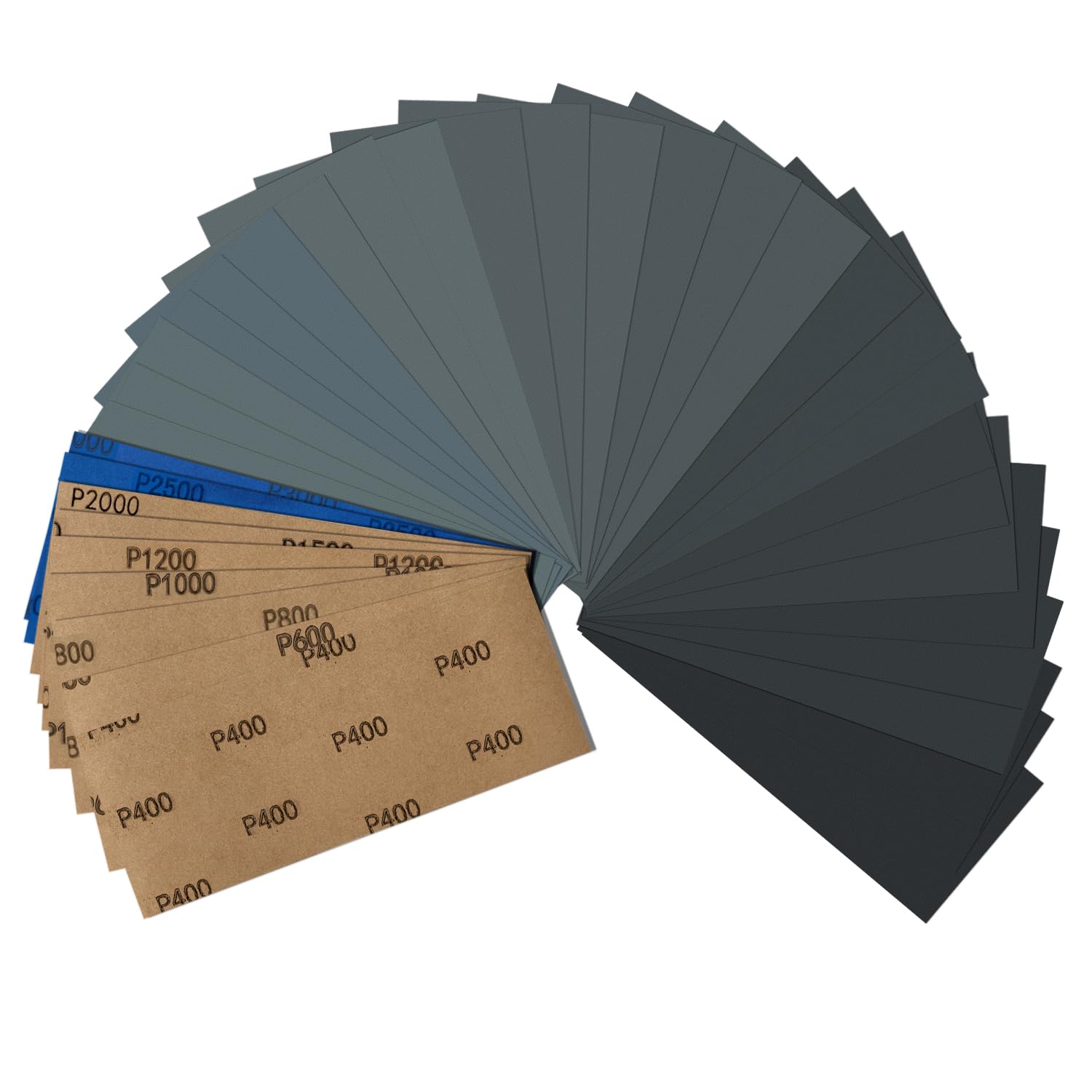 Detalle de 72 pezzi Carta Abrasiva 23 x 9 cm — grane 400/600/800/1000/1200/1500/2000/2500/3000 per legno, carrozzeria e metallo