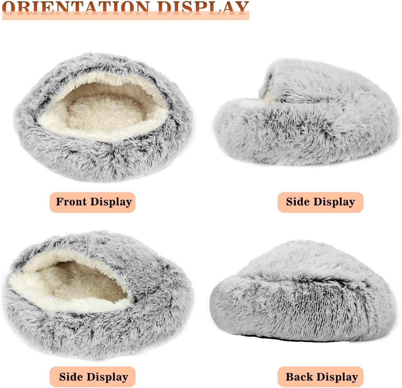 Thumbnail 6 de SHJOEE Flauschig Hundebett Muschelform – waschbares Plüsch-Katzen- und Hundekissen mit Anti-Rutsch