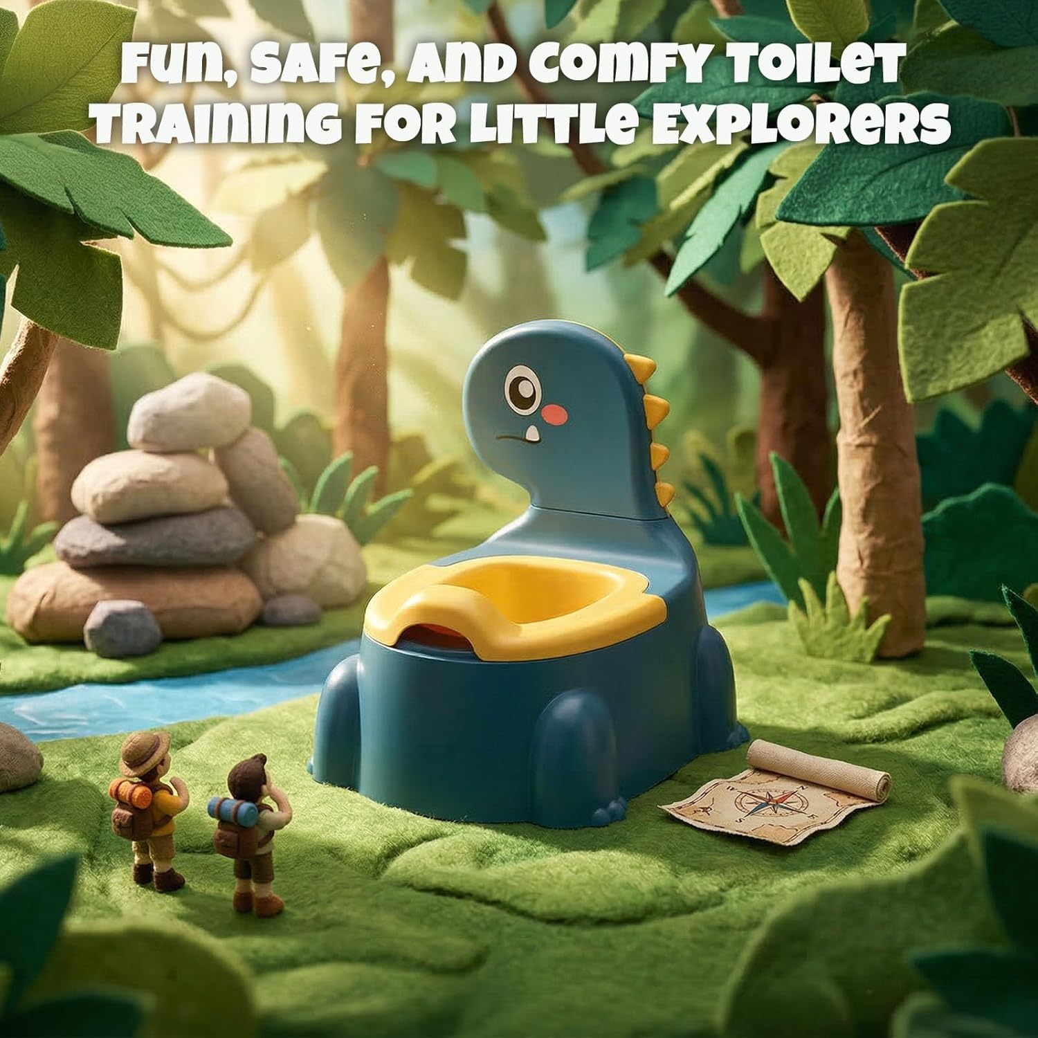 Thumbnail 4 de Dinosaur Potty Training Toilet for Toddlers – Blue (1–6 years)