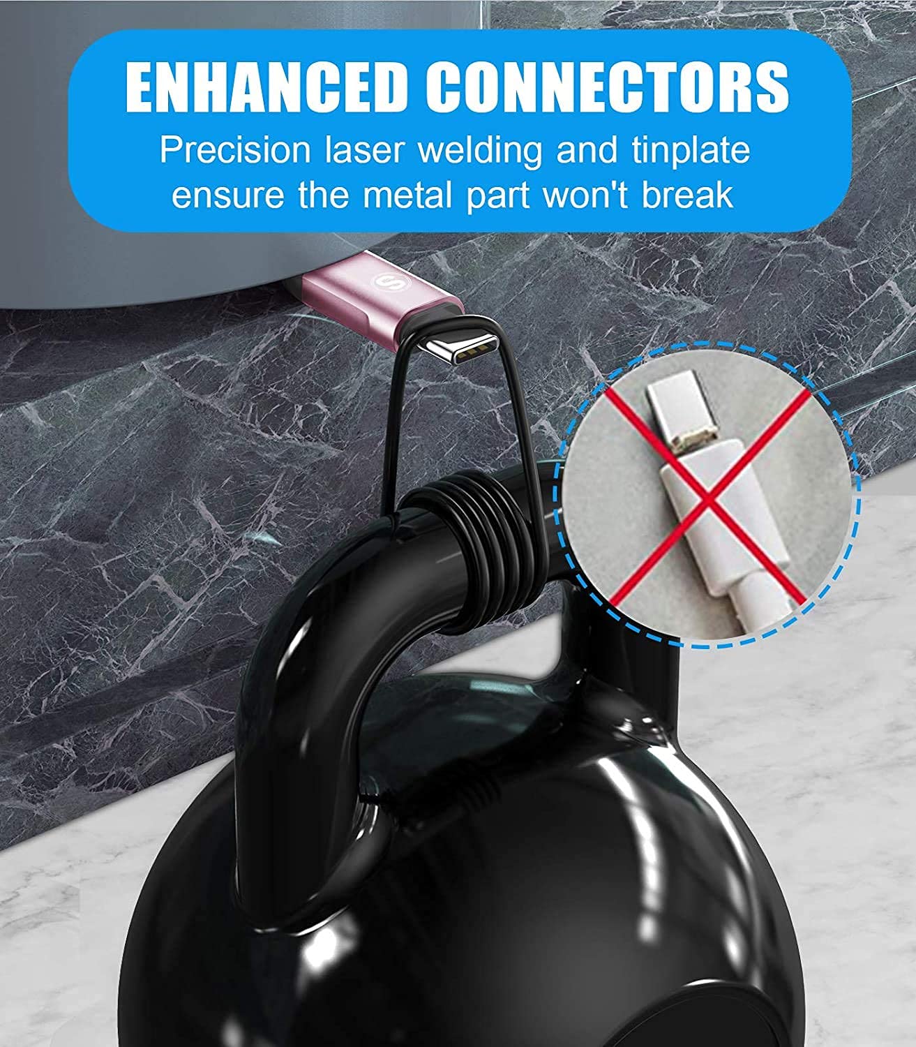 Thumbnail 5 de USB‑C Kabel 3.1A (2er‑Set, 3 m) Schnellladung – Nylon, stabil für Samsung Galaxy & iPhone